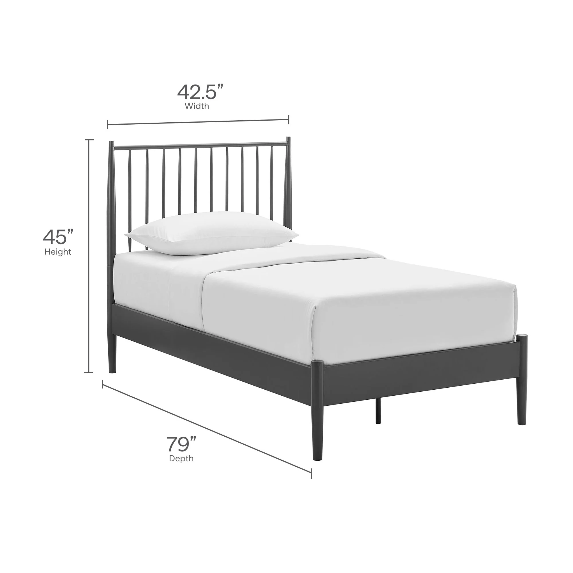Adair Spindle Metal Twin Platform Bed by Modway - Image 9