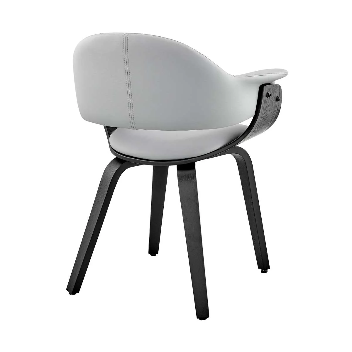 Adalyn Gray Faux Leather and Black Wood Dining Room Accent Chair By Armen Living - Image 3