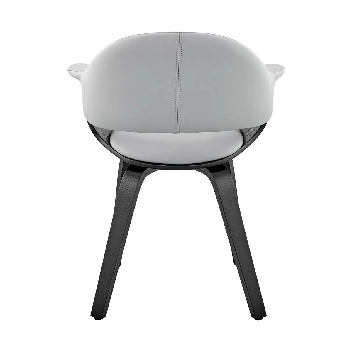 Adalyn Gray Faux Leather and Black Wood Dining Room Accent Chair By Armen Living - Image 4