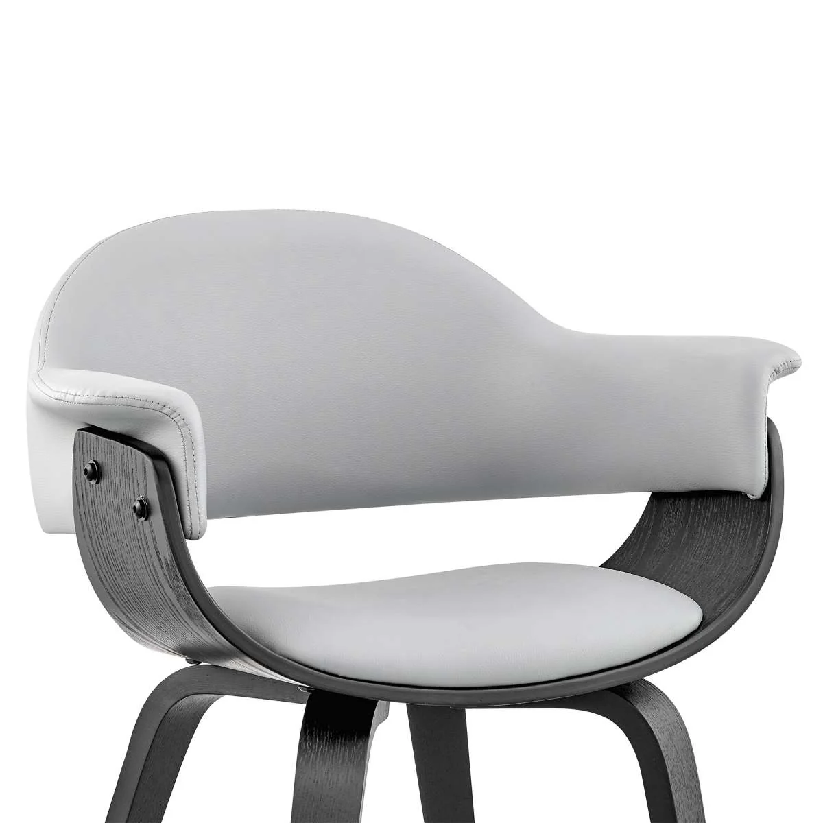 Adalyn Gray Faux Leather and Black Wood Dining Room Accent Chair By Armen Living - Image 5