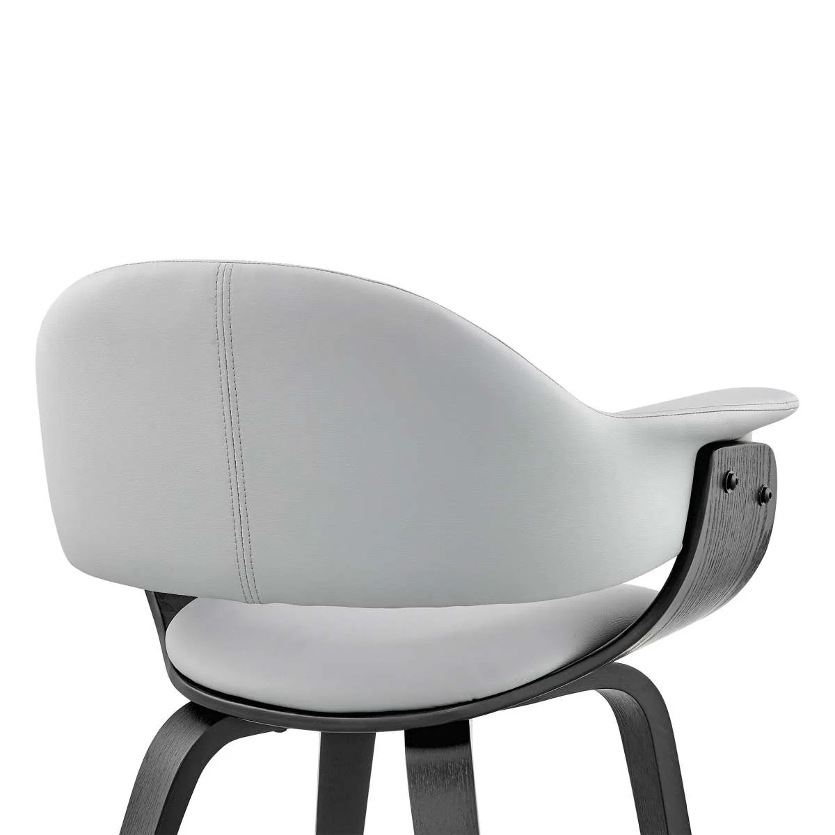 Adalyn Gray Faux Leather and Black Wood Dining Room Accent Chair By Armen Living - Image 6