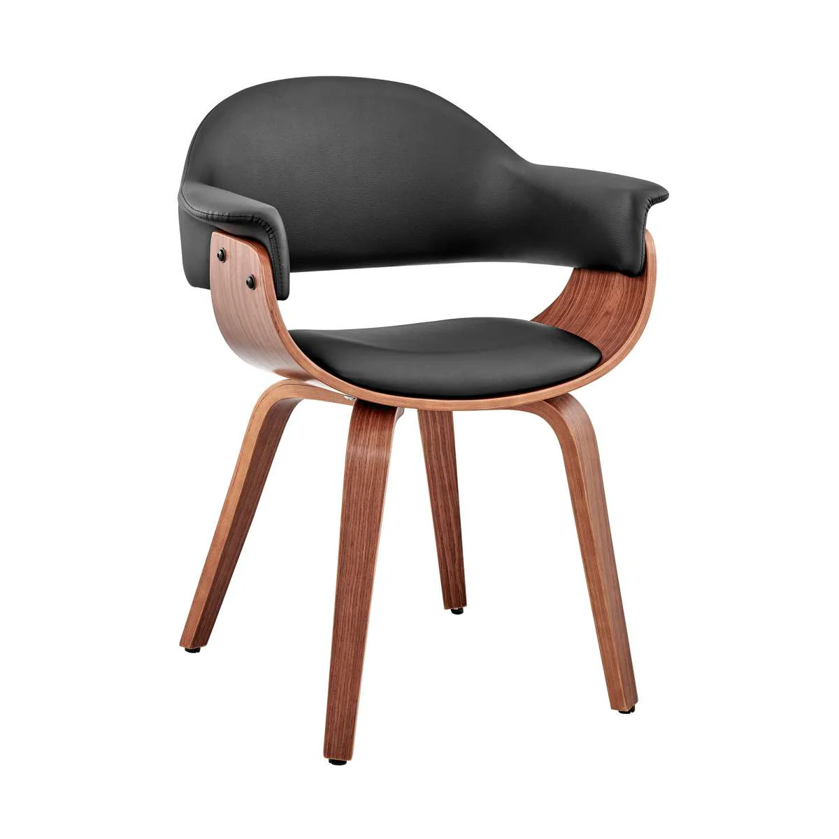Adalyn Gray Faux Leather and Black Wood Dining Room Accent Chair By Armen Living - Image 8
