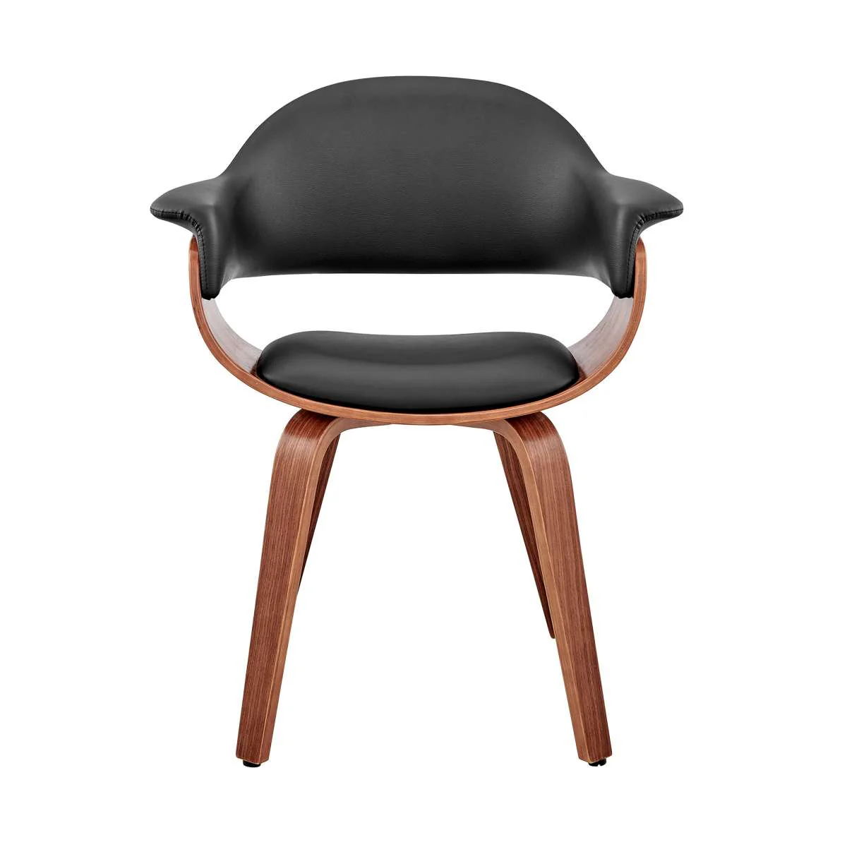 Adalyn Gray Faux Leather and Black Wood Dining Room Accent Chair By Armen Living - Image 9