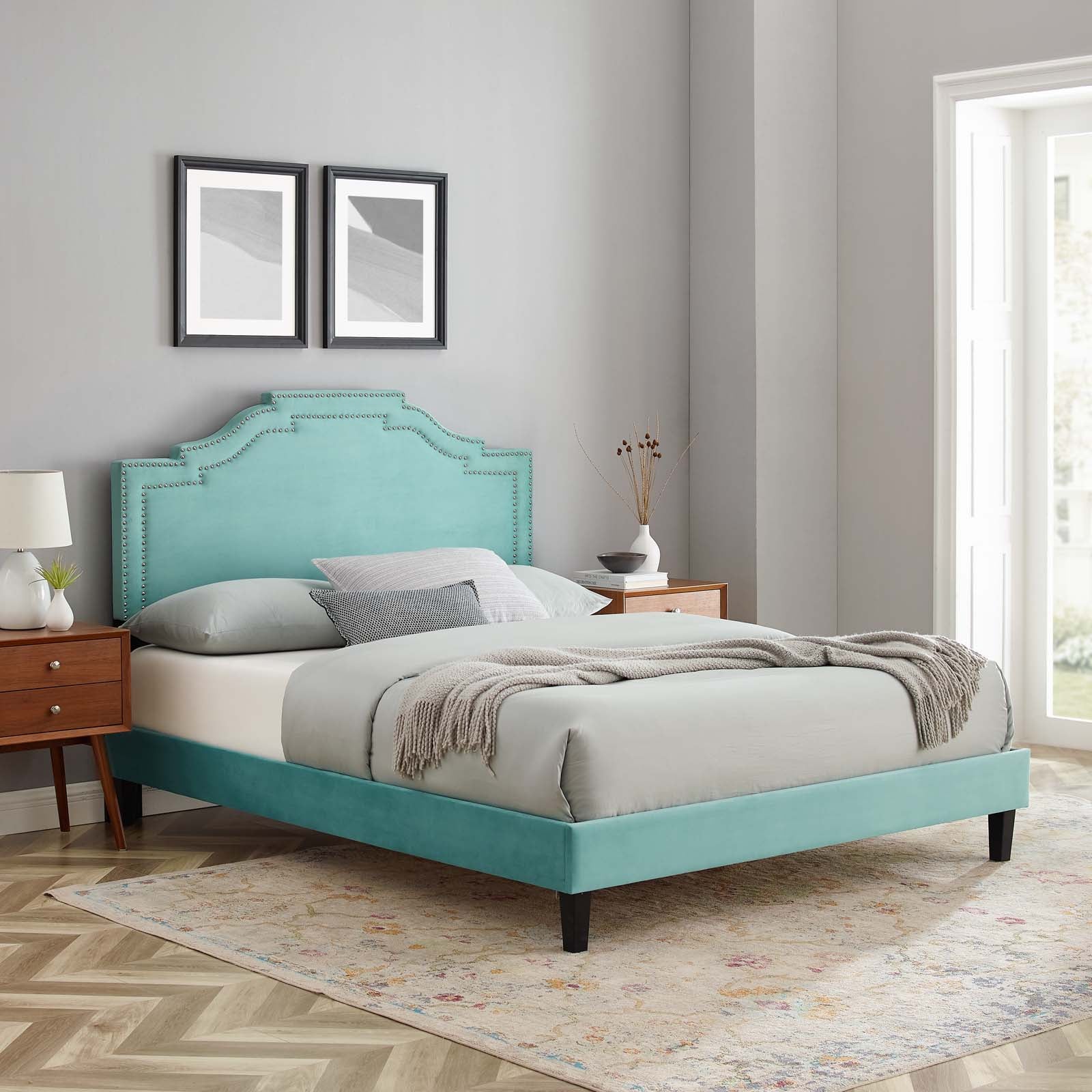 Adelaide Performance Velvet King Platform Bed By Modway - MOD-6864 - Image 45