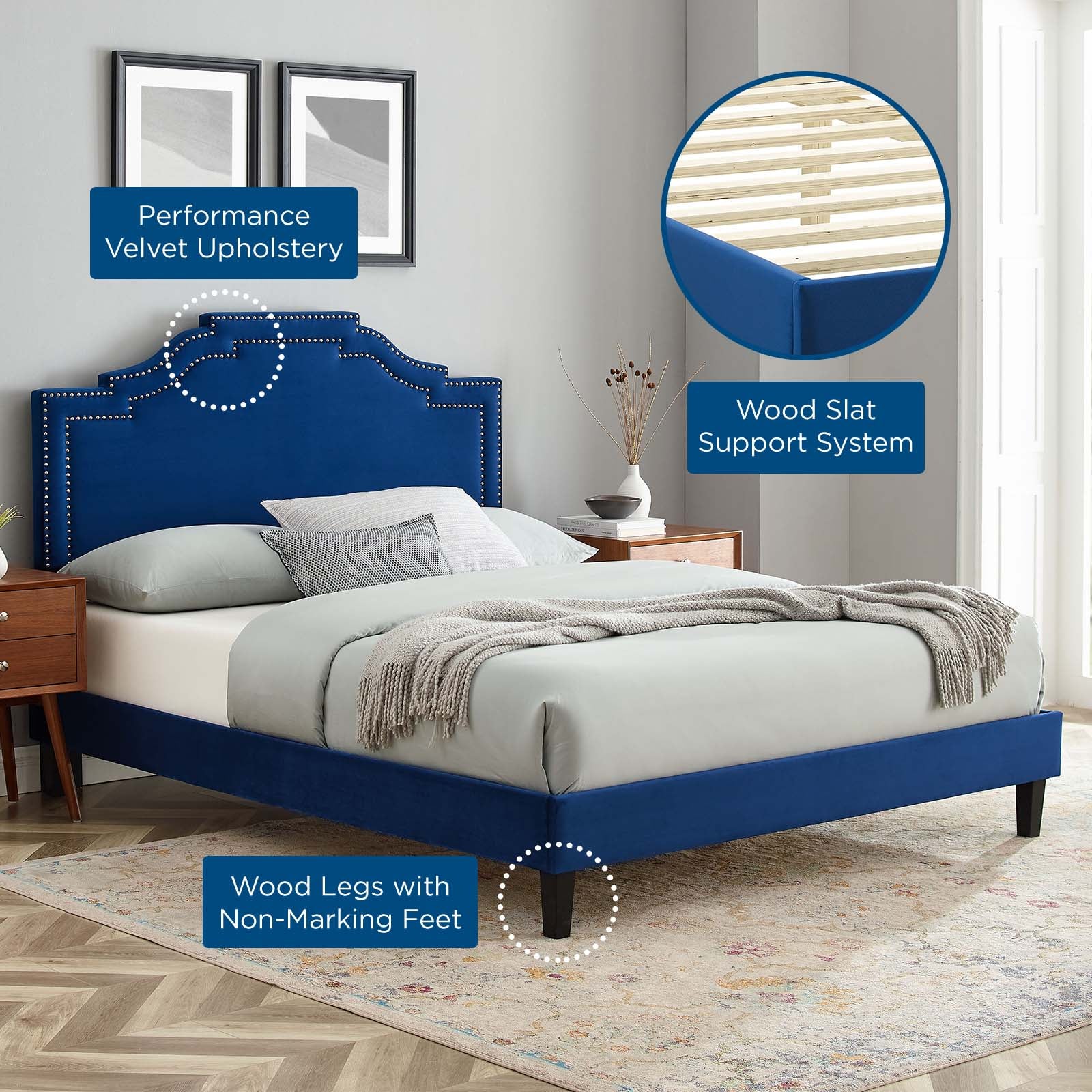 Adelaide Performance Velvet King Platform Bed By Modway - MOD-6864 - Image 57