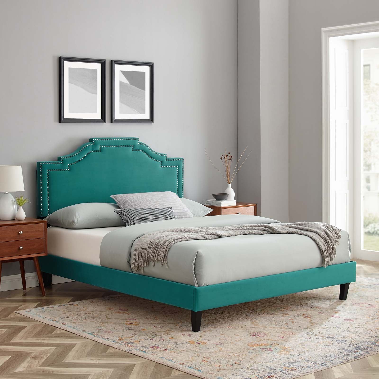Adelaide Performance Velvet King Platform Bed By Modway - MOD-6864 - Image 84