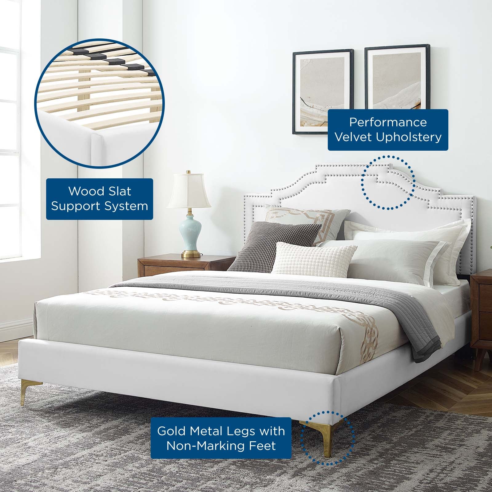 Adelaide Performance Velvet Queen Platform Bed By Modway - MOD-6580 - Image 104