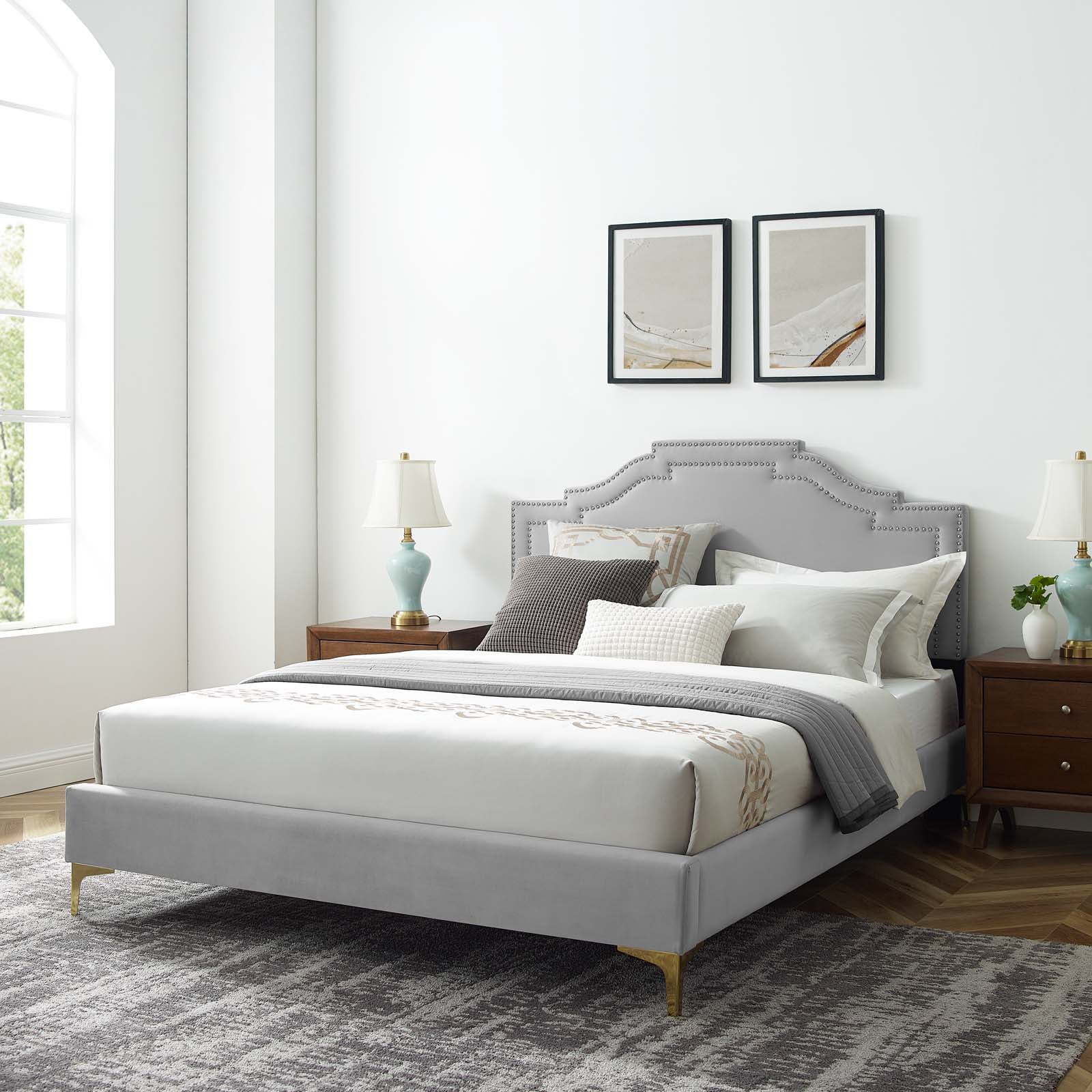 Adelaide Performance Velvet Queen Platform Bed By Modway - MOD-6580 - Image 35