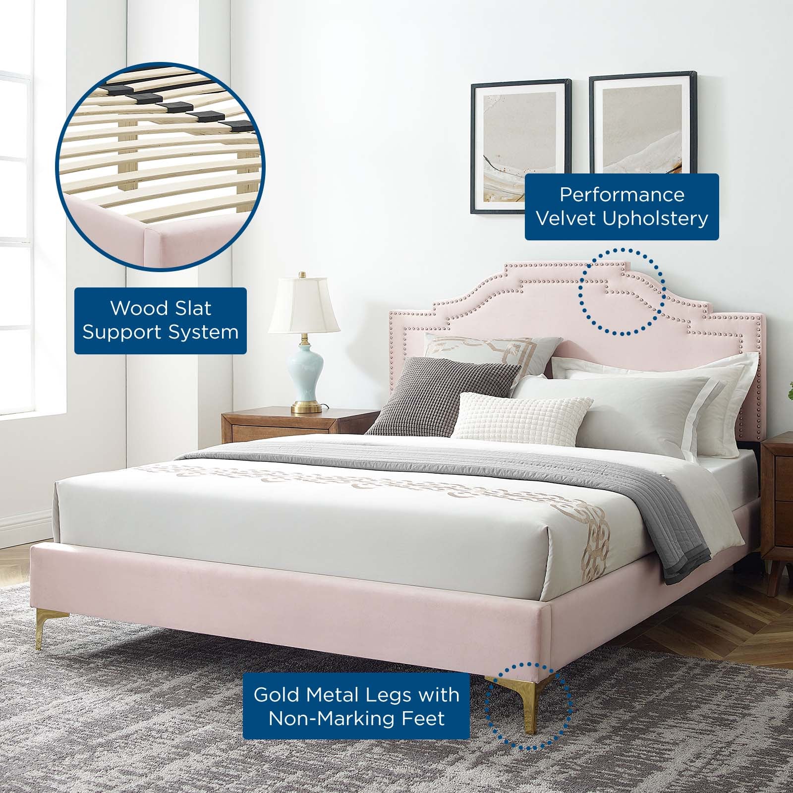 Adelaide Performance Velvet Queen Platform Bed By Modway - MOD-6580 - Image 76