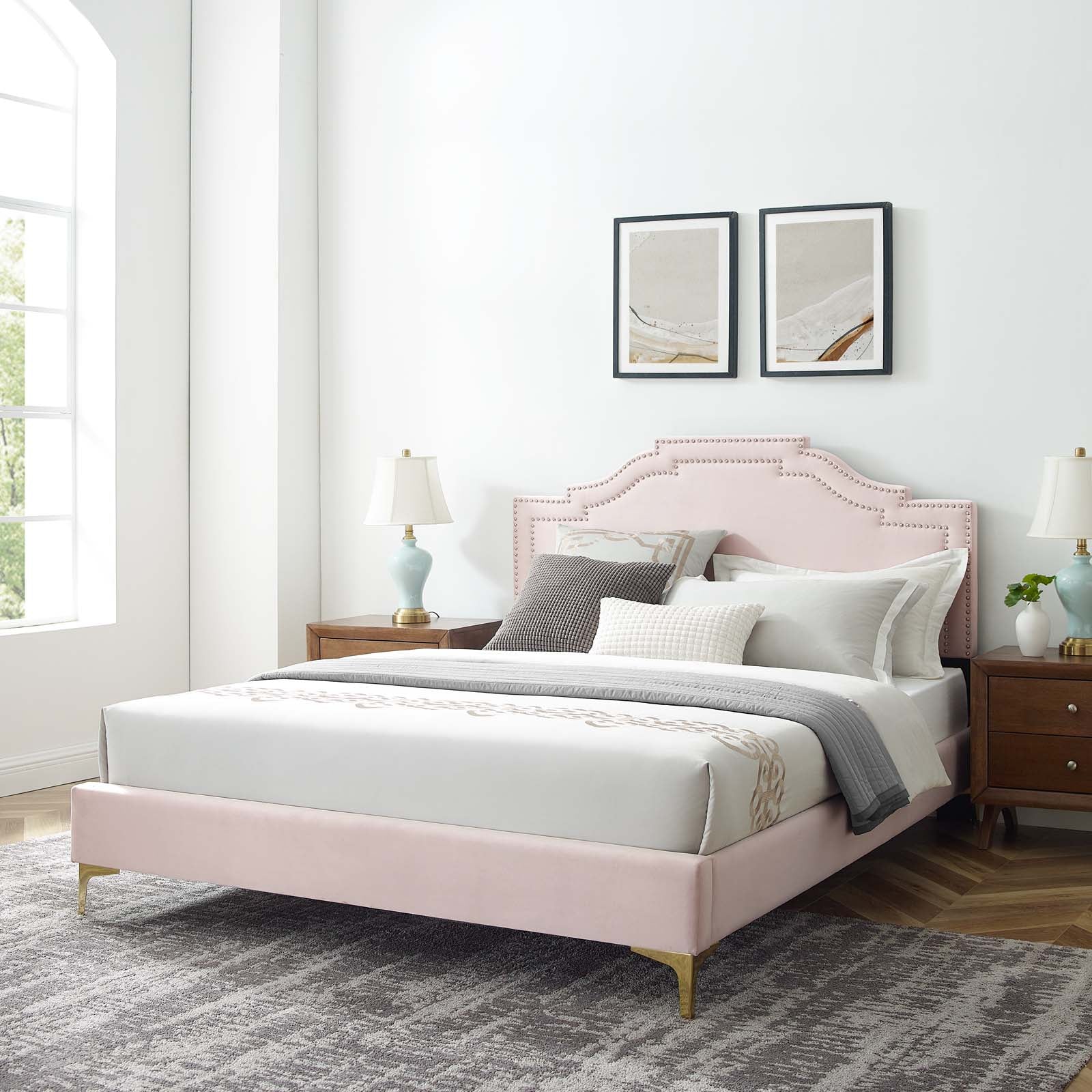 Adelaide Performance Velvet Queen Platform Bed By Modway - MOD-6580 - Image 77