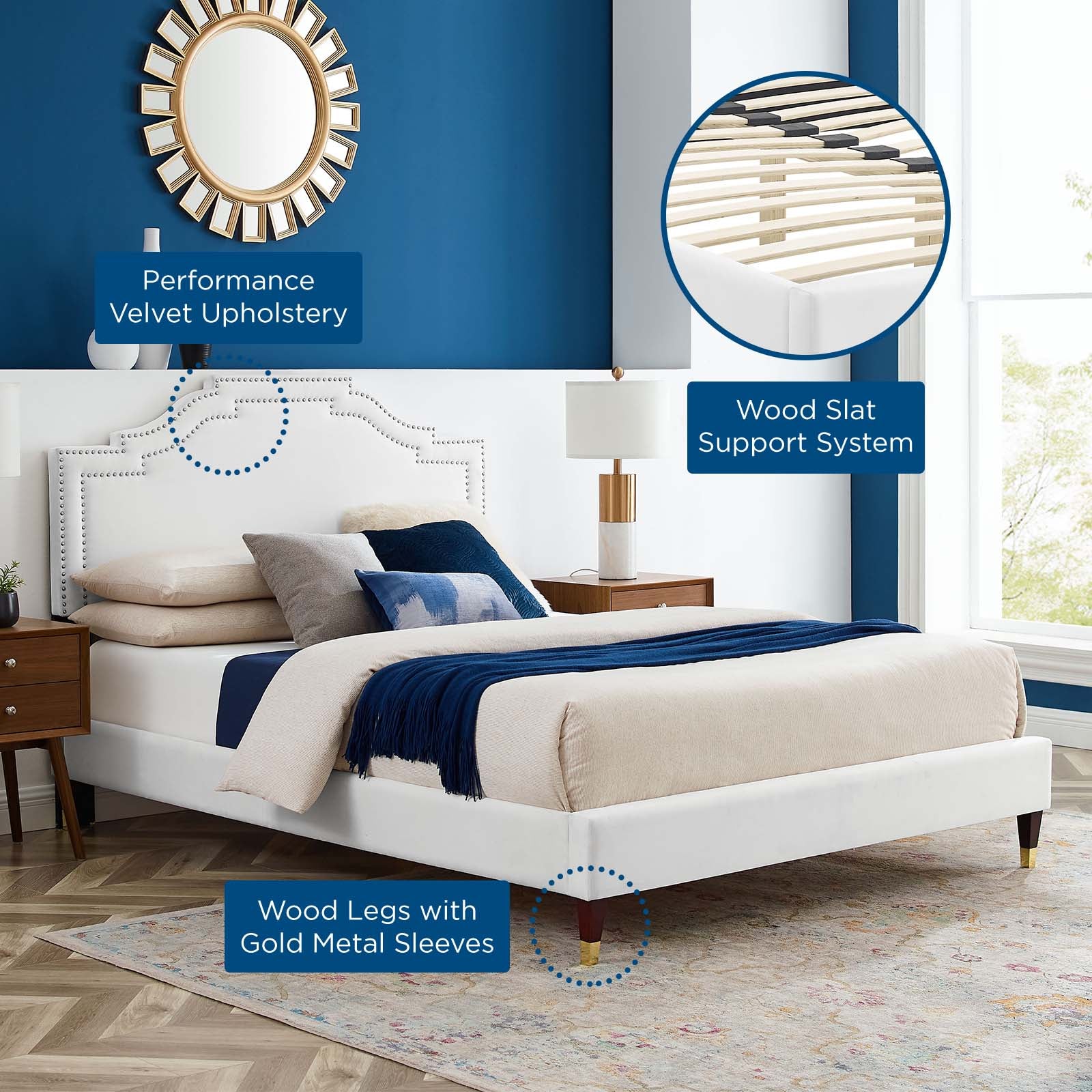 Adelaide Performance Velvet Queen Platform Bed By Modway - MOD-6581 - Image 102