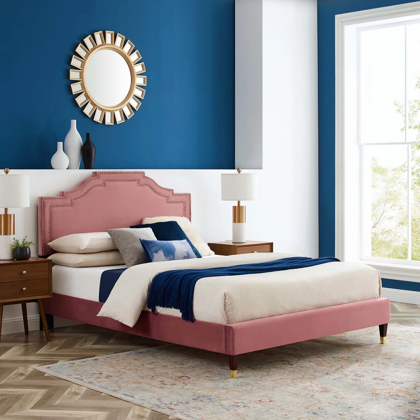 Adelaide Performance Velvet Queen Platform Bed By Modway - MOD-6581 - Image 20