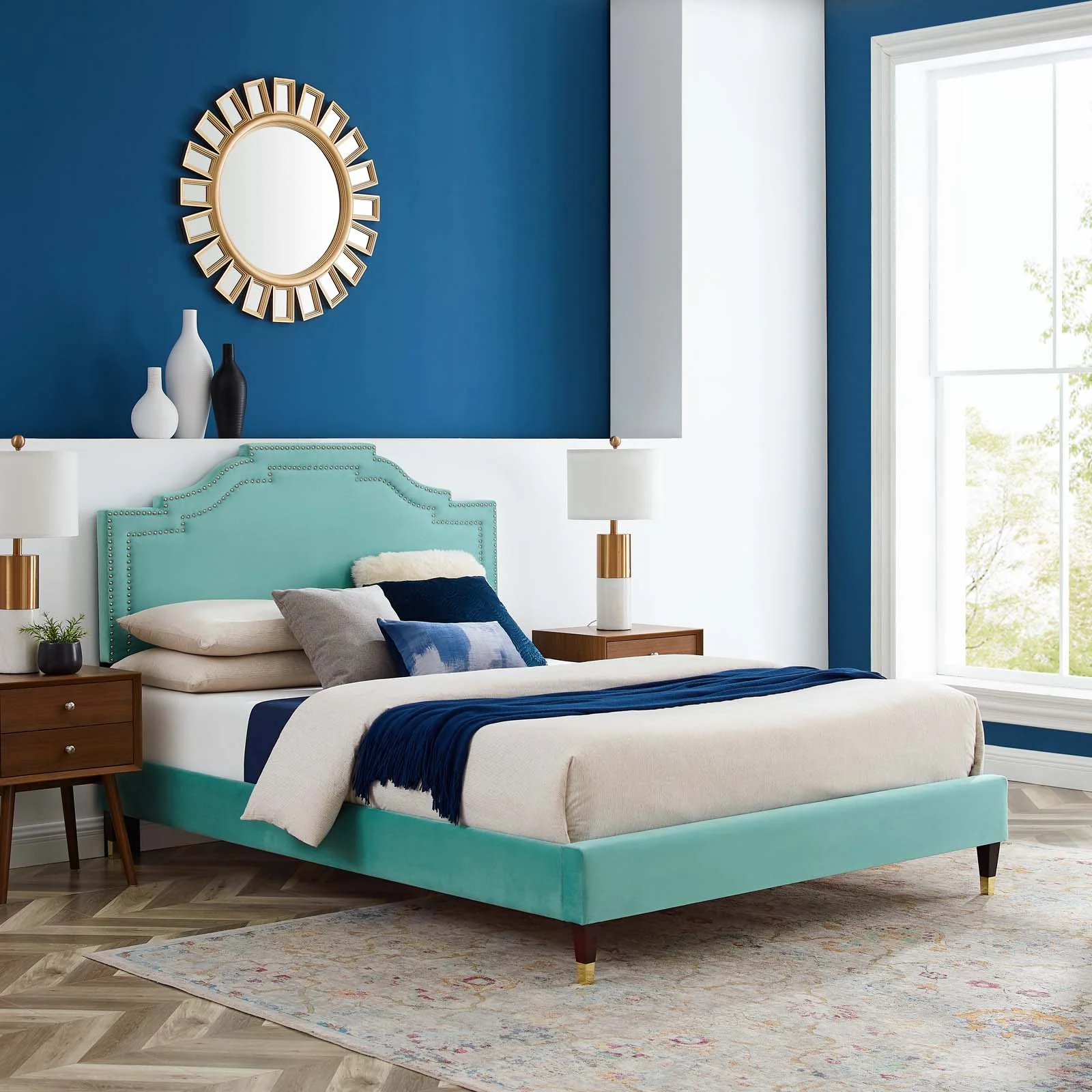 Adelaide Performance Velvet Queen Platform Bed By Modway - MOD-6581 - Image 48
