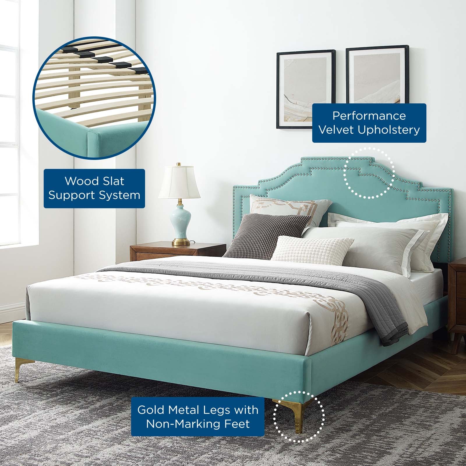 Adelaide Performance Velvet Twin Platform Bed By Modway - MOD-6850 - Image 48