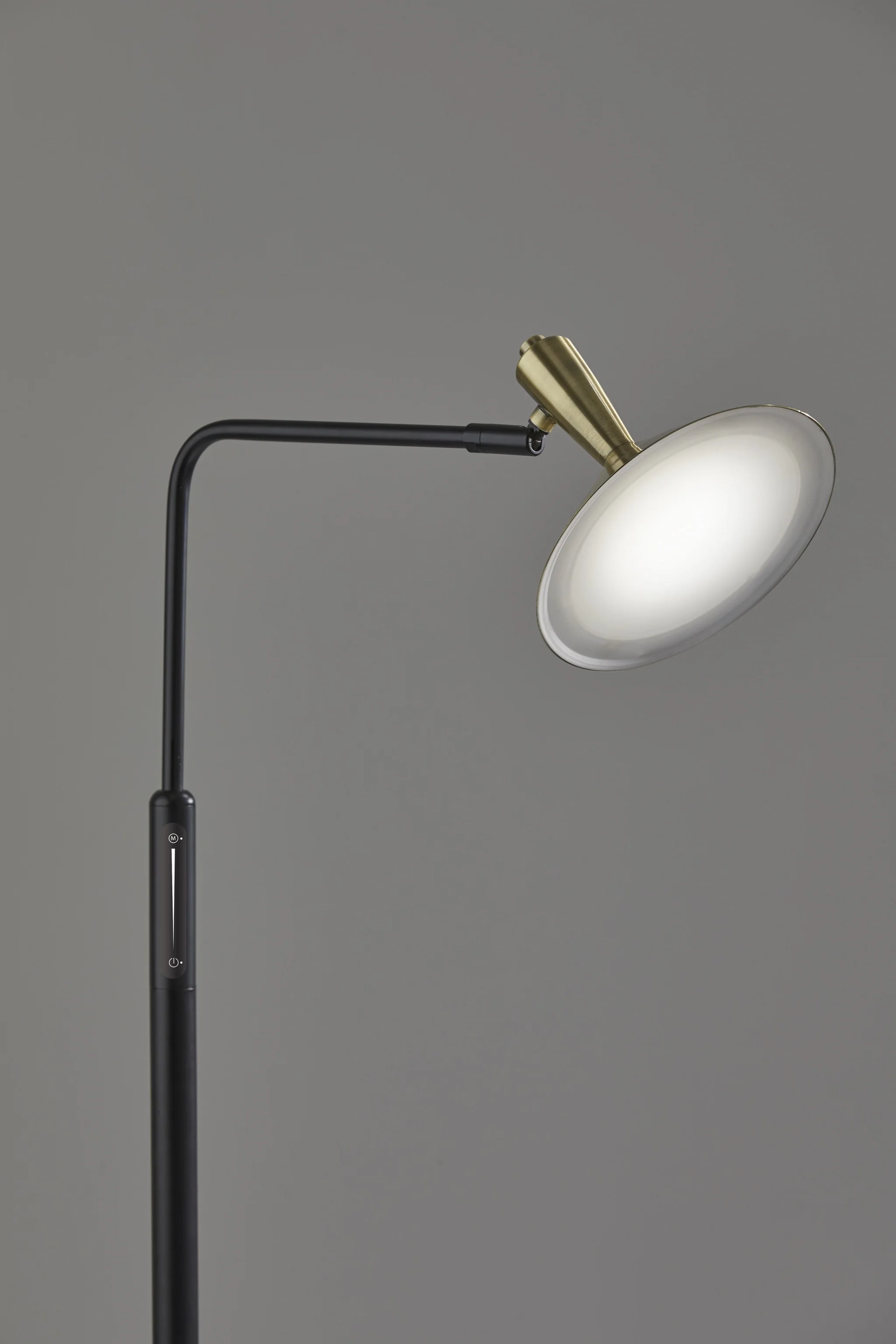 Adjustable Brass Spotlight LED Floor Lamp in Black Metal By Homeroots - Image 3