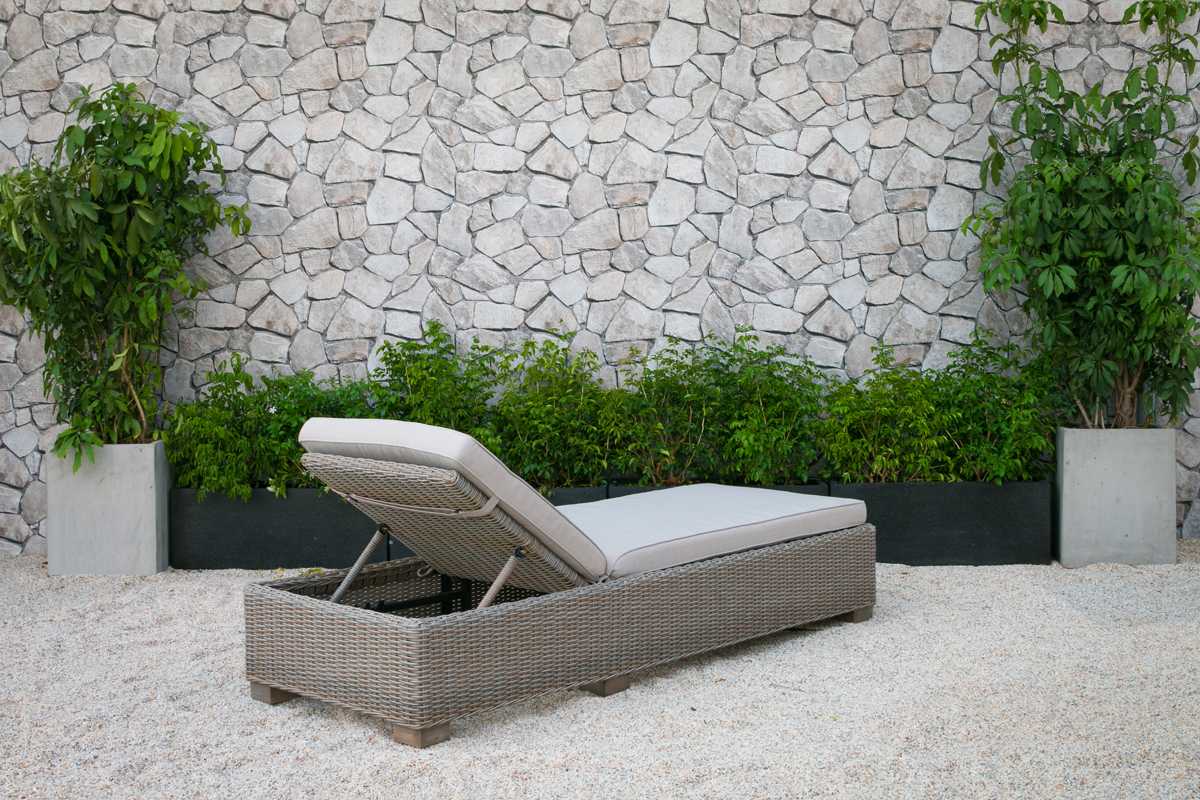 Adjustable Brown Rattan Cushioned Chaise Lounge By Homeroots - Image 3