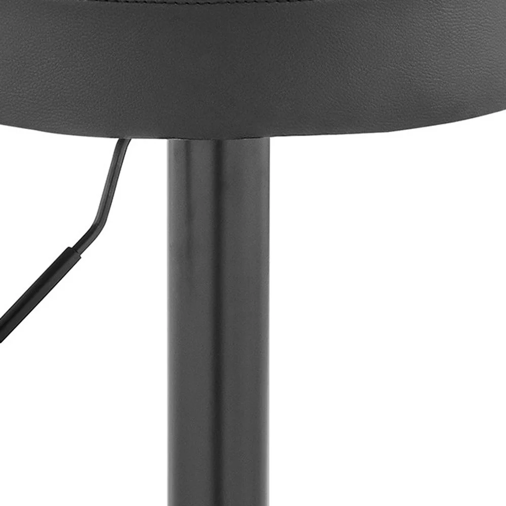 Adjustable Classic Grey Faux Leather Backless Bar Stool By Homeroots - Image 4