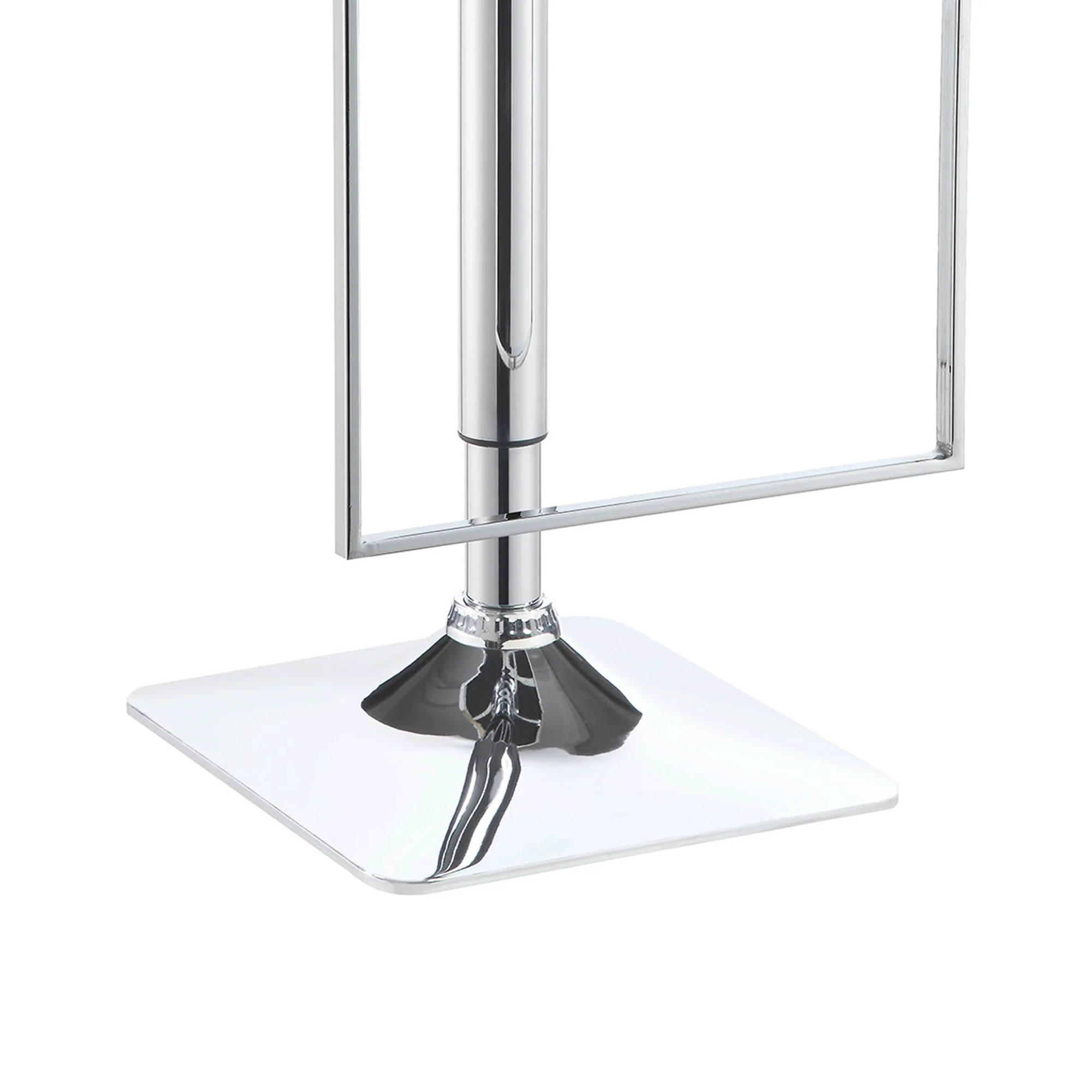 Adjustable Contemporary Metal Bar Stool, Black & Silver By Benzara - Image 2