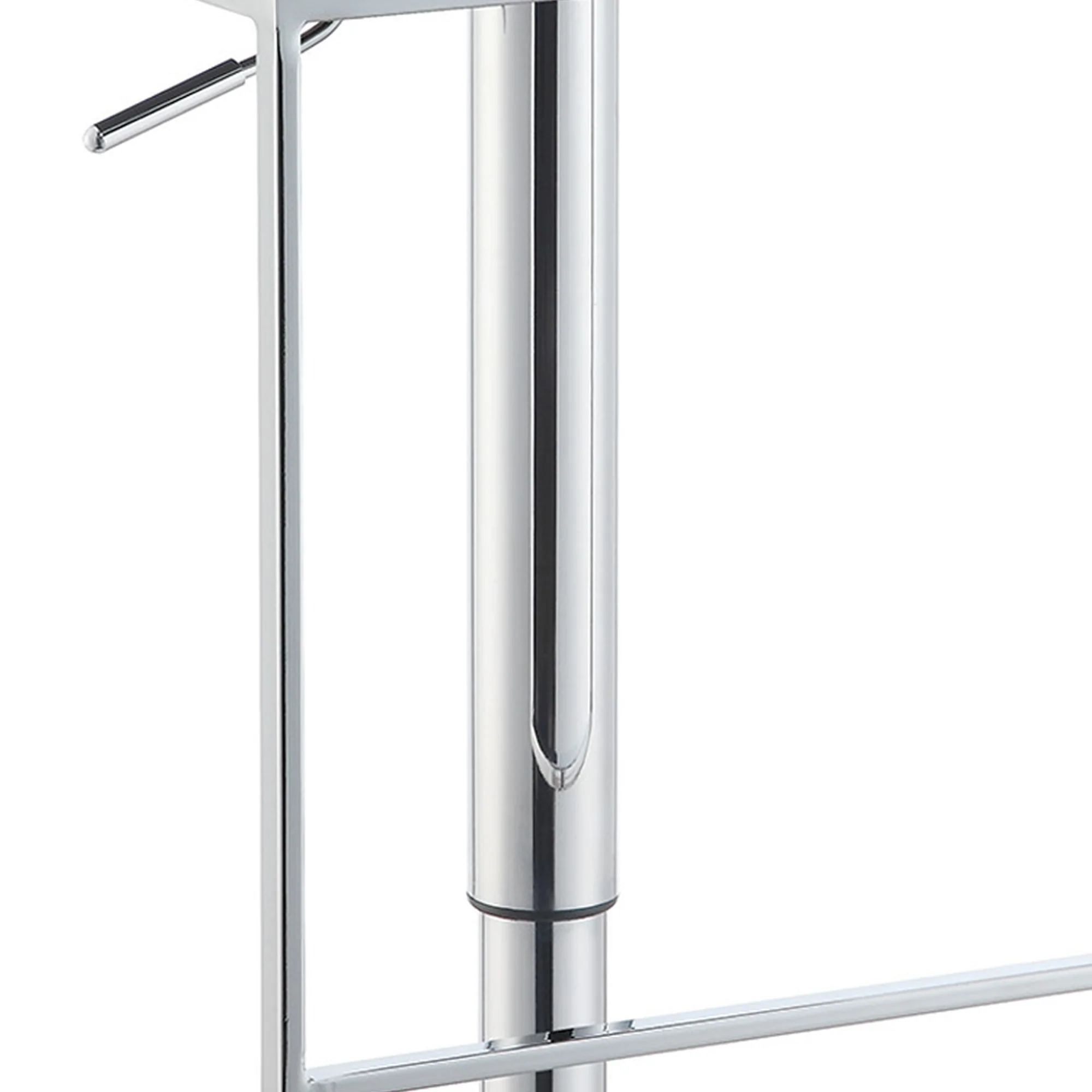 Adjustable Contemporary Metal Bar Stool, Black & Silver By Benzara - Image 4