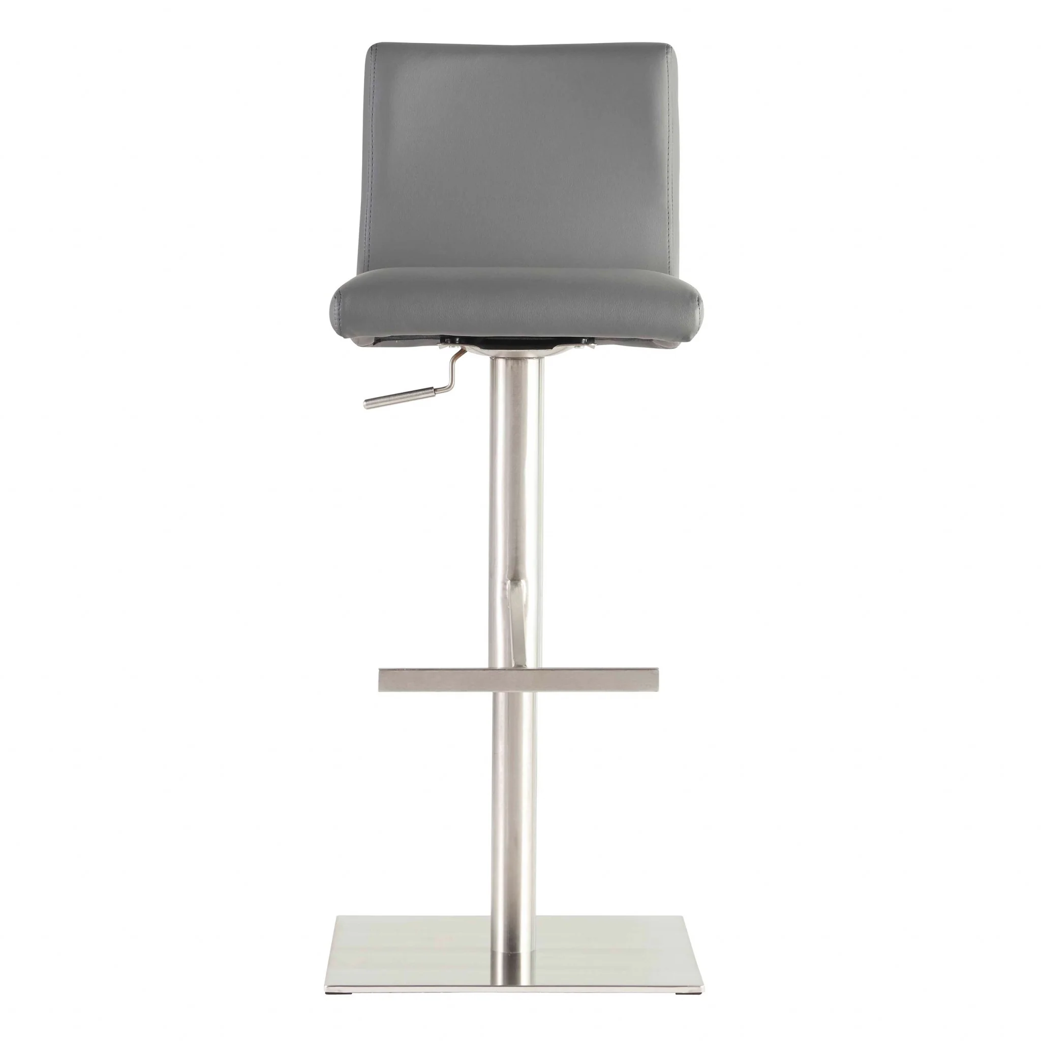 Adjustable Gray Faux Leather Aluminum Stool By Homeroots - Image 2