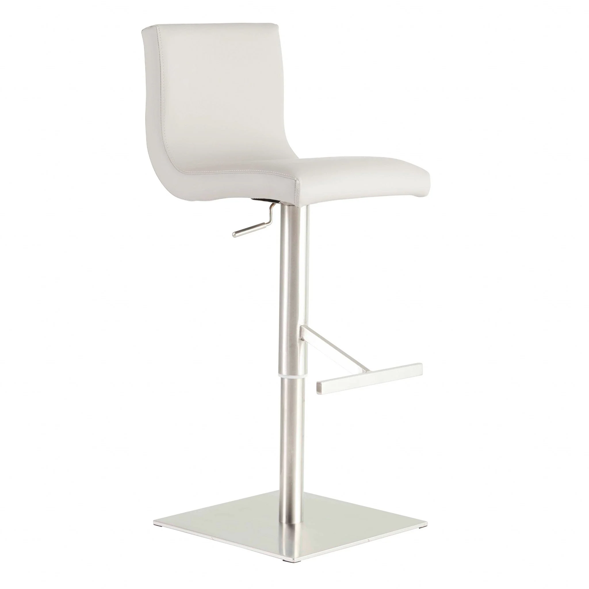 Adjustable Gray Faux Leather Aluminum Stool By Homeroots - Image 3