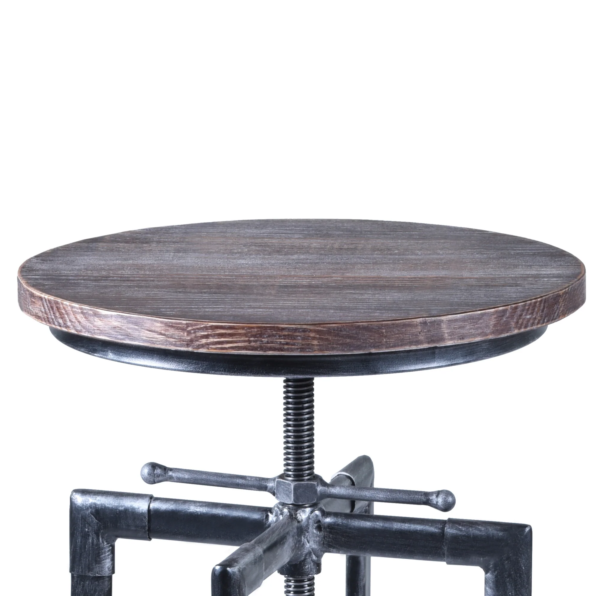 Adjustable Industrial Pine Wood Swivel Bar Stool By Homeroots - Image 3