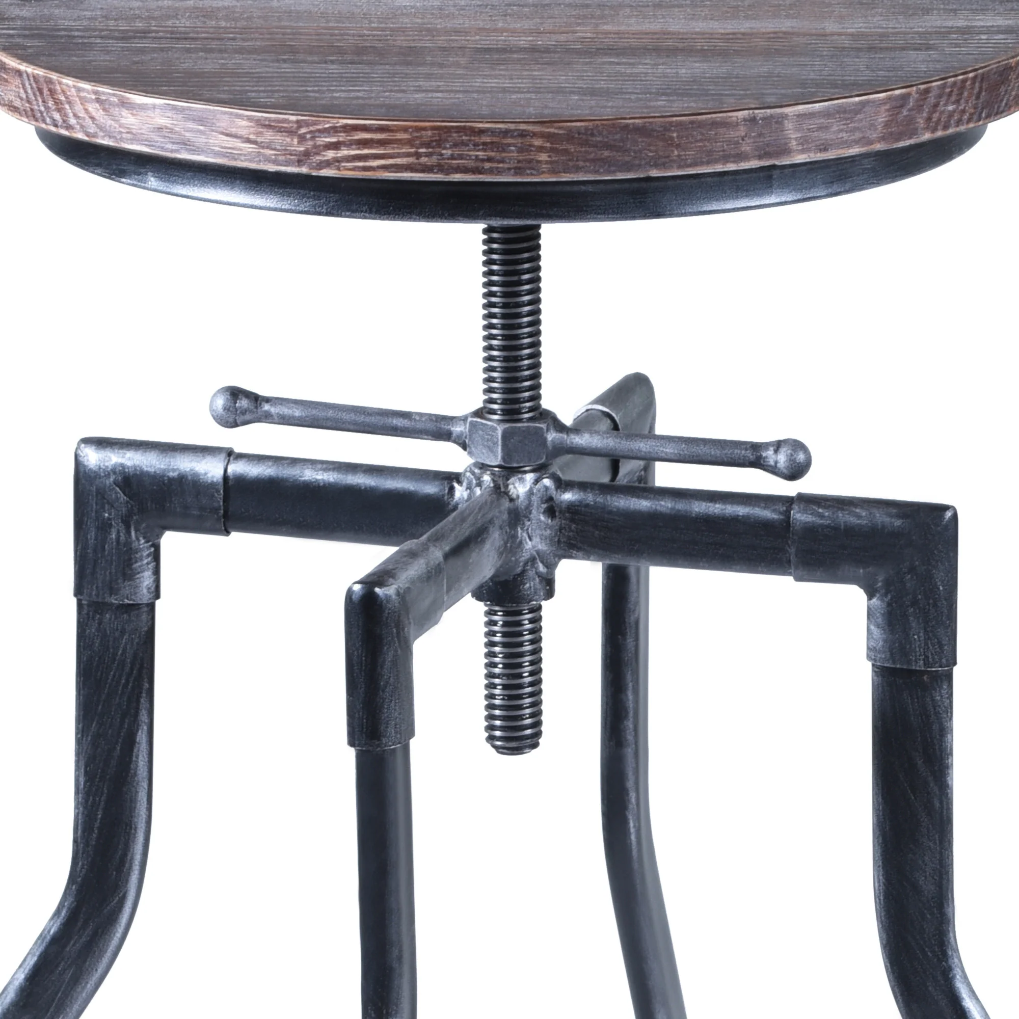 Adjustable Industrial Pine Wood Swivel Bar Stool By Homeroots - Image 4