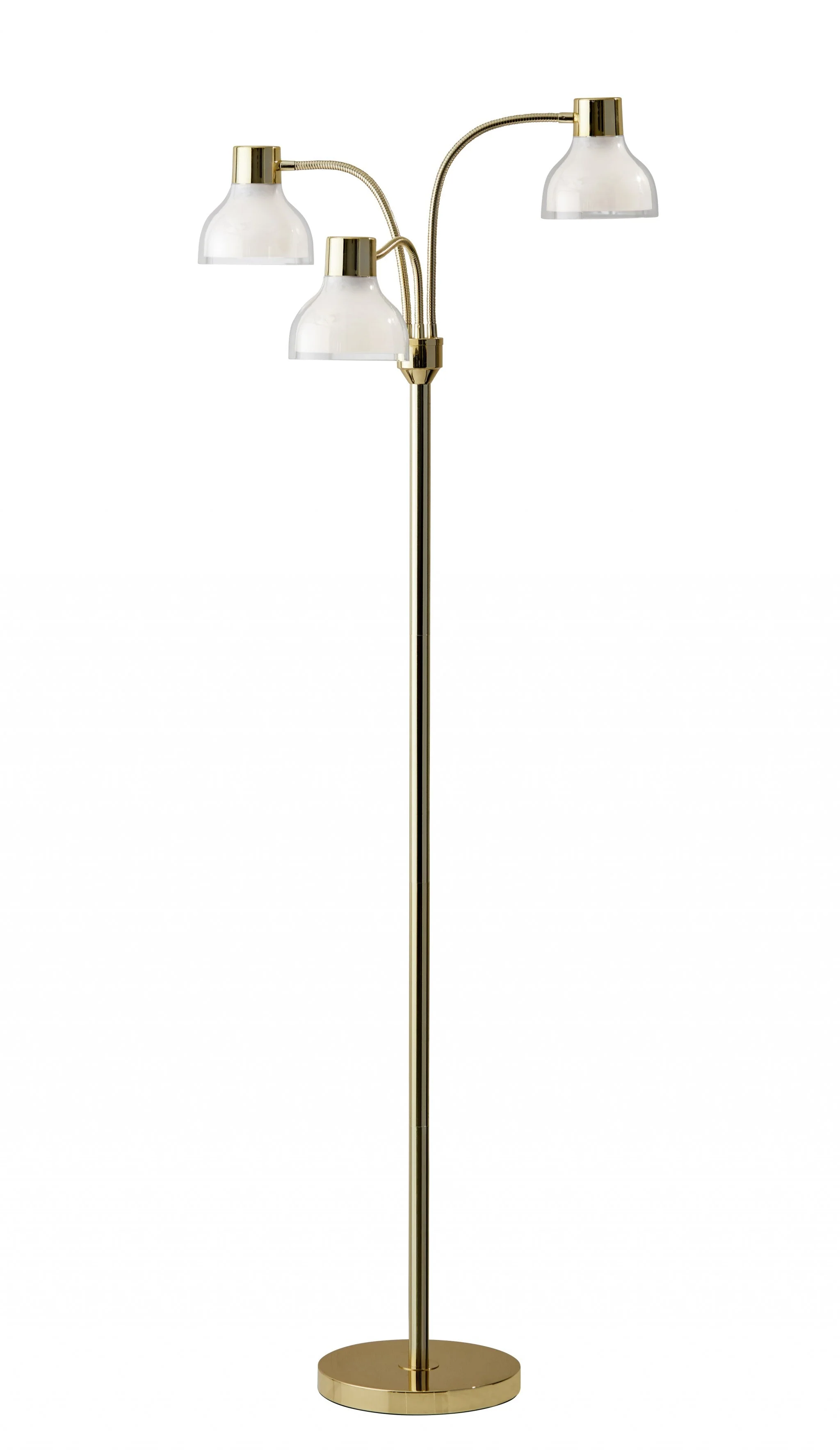 Adjustable Three Light Floor Lamp in Black Nickel Finish With Frosted Inner Shades - Image 3