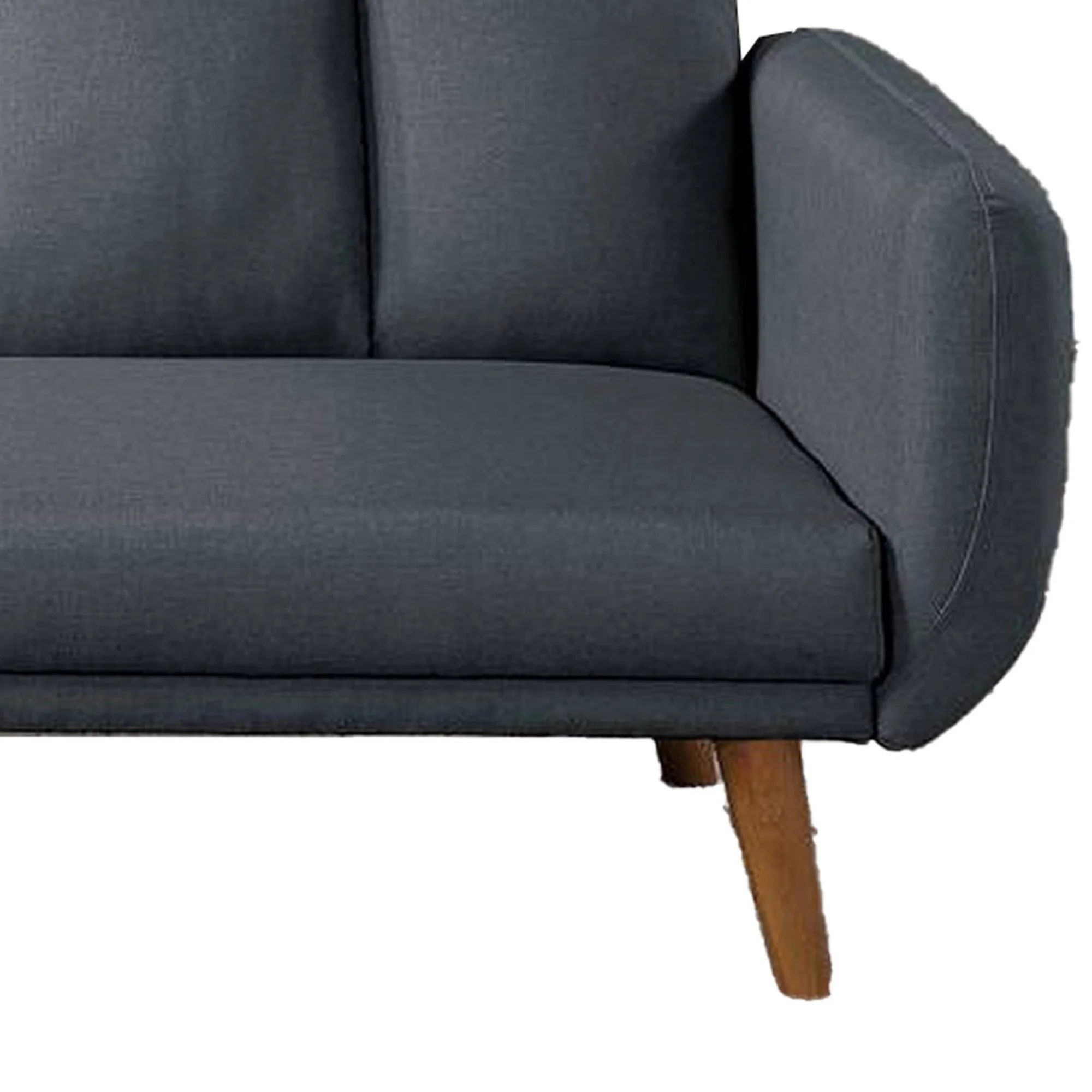 Adjustable Upholstered Sofa with Track Armrests and Angled Legs, Light Gray By Benzara - Image 5
