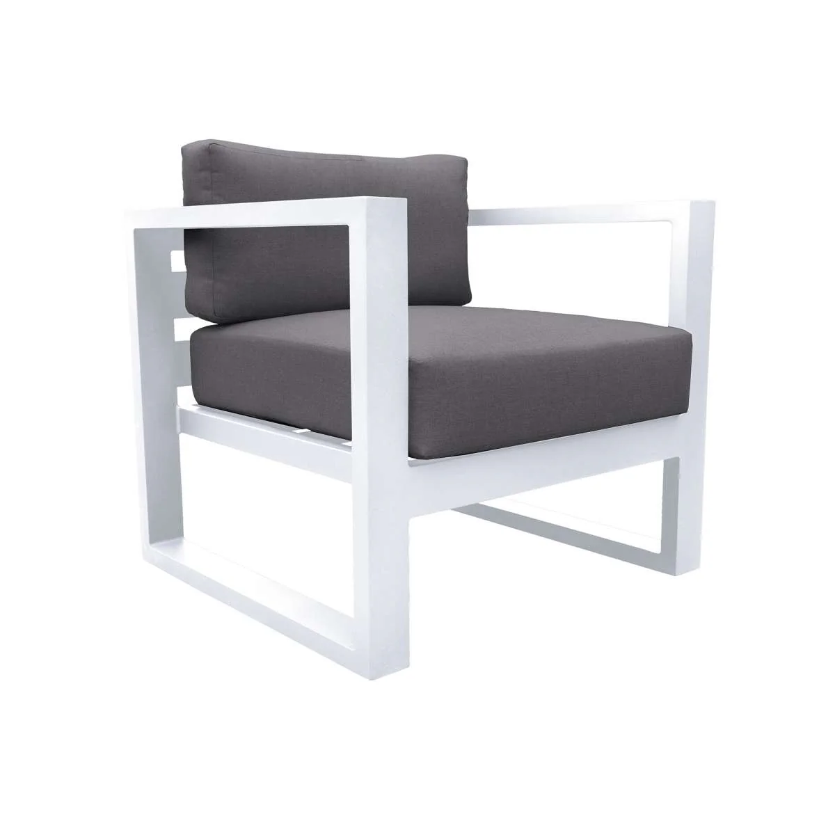 Aelani Outdoor 4 piece Set in Dark Grey Finish and Charcoal Cushions By Armen Living - Image 16