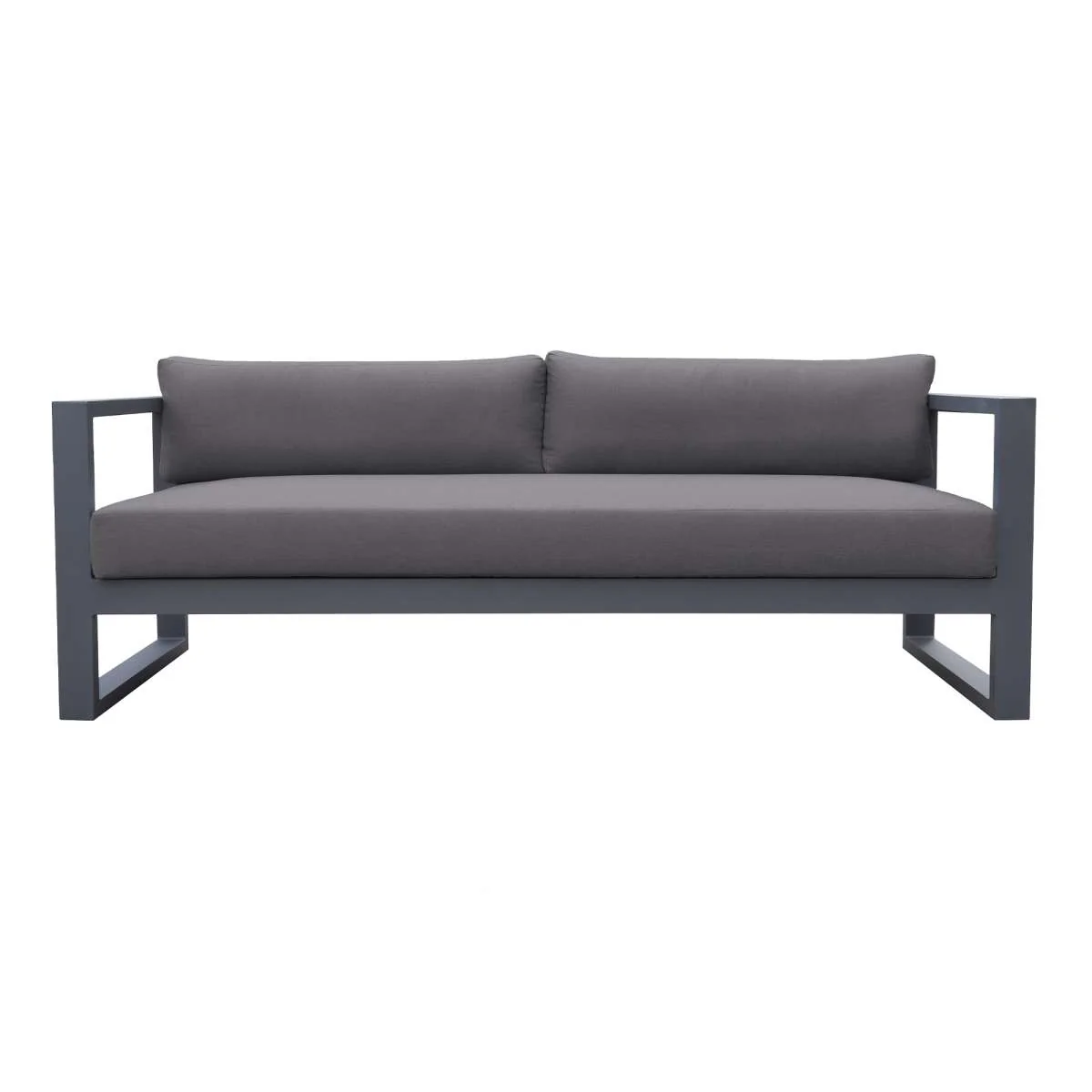 Aelani Outdoor 4 piece Set in Dark Grey Finish and Charcoal Cushions By Armen Living - Image 5
