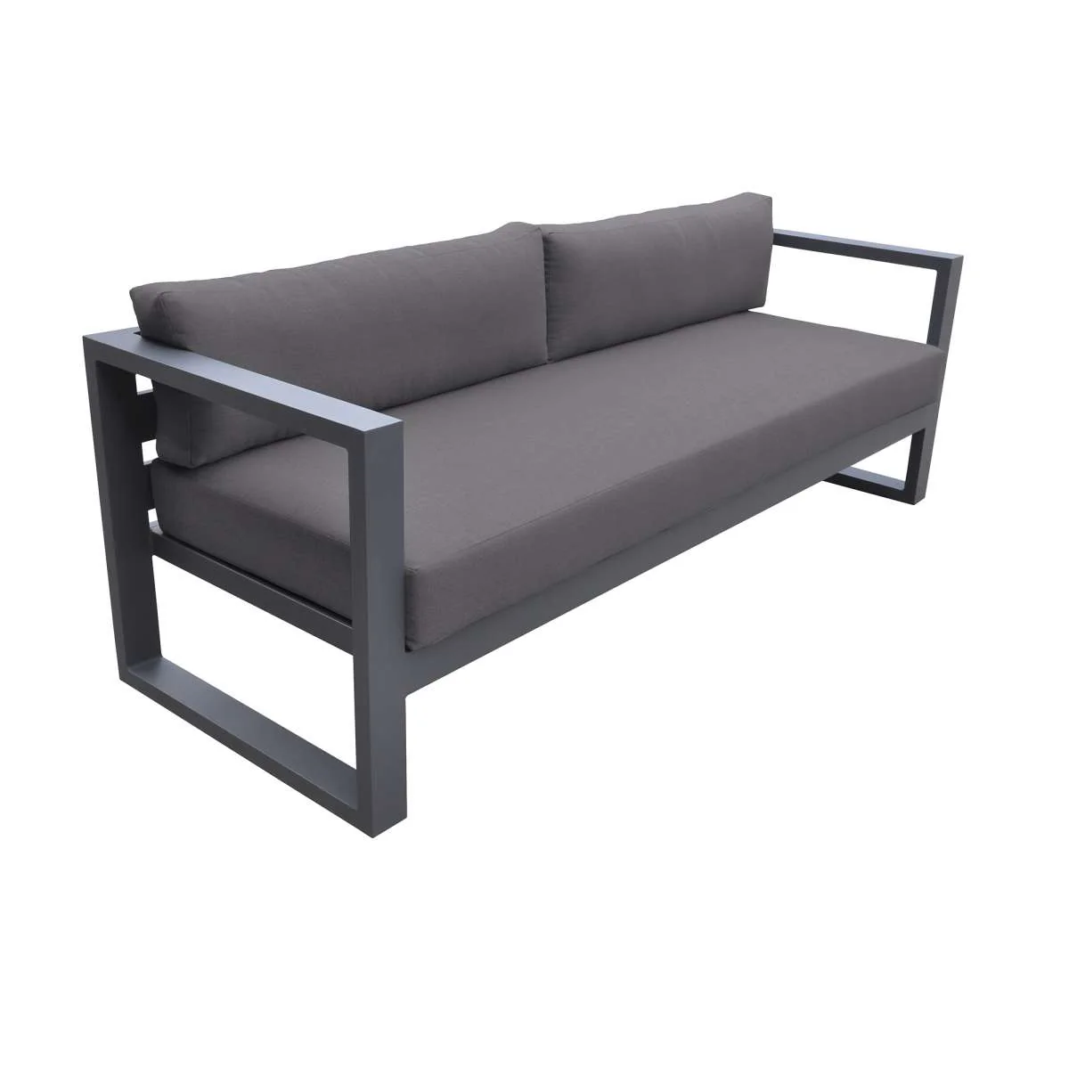 Aelani Outdoor 4 piece Set in Dark Grey Finish and Charcoal Cushions By Armen Living - Image 6