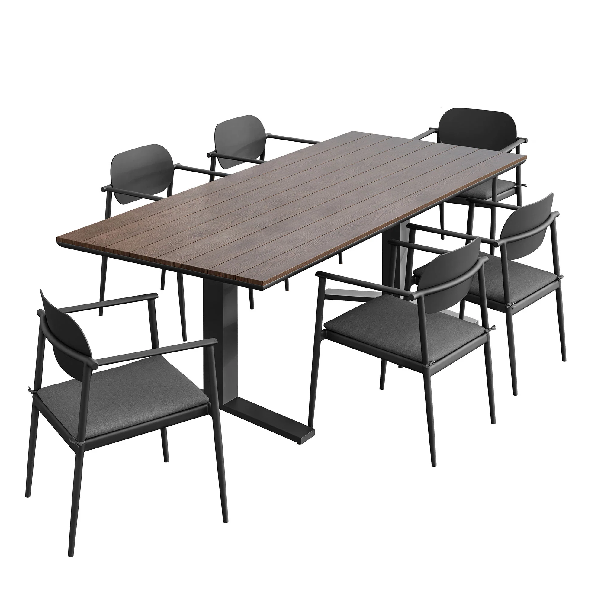 Aeris 7-Piece Outdoor Patio Aluminum Dining Set by Modway - Image 2