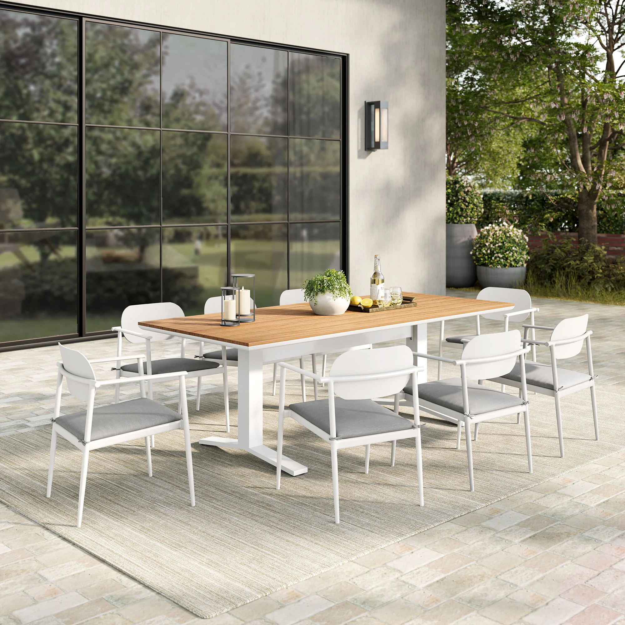 Aeris 9-Piece Outdoor Patio Aluminum Dining Set by Modway - Image 10