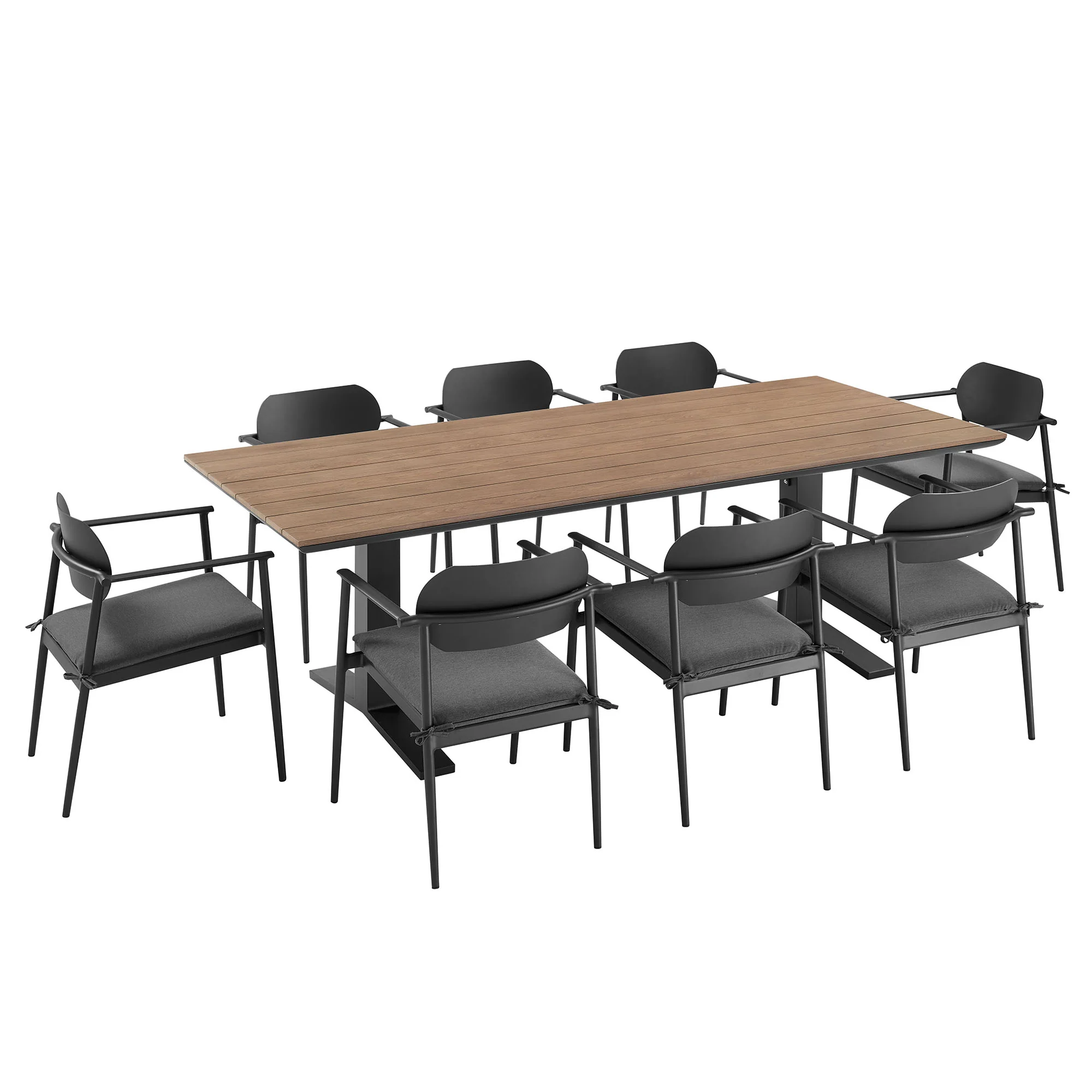 Aeris 9-Piece Outdoor Patio Aluminum Dining Set by Modway - Image 2