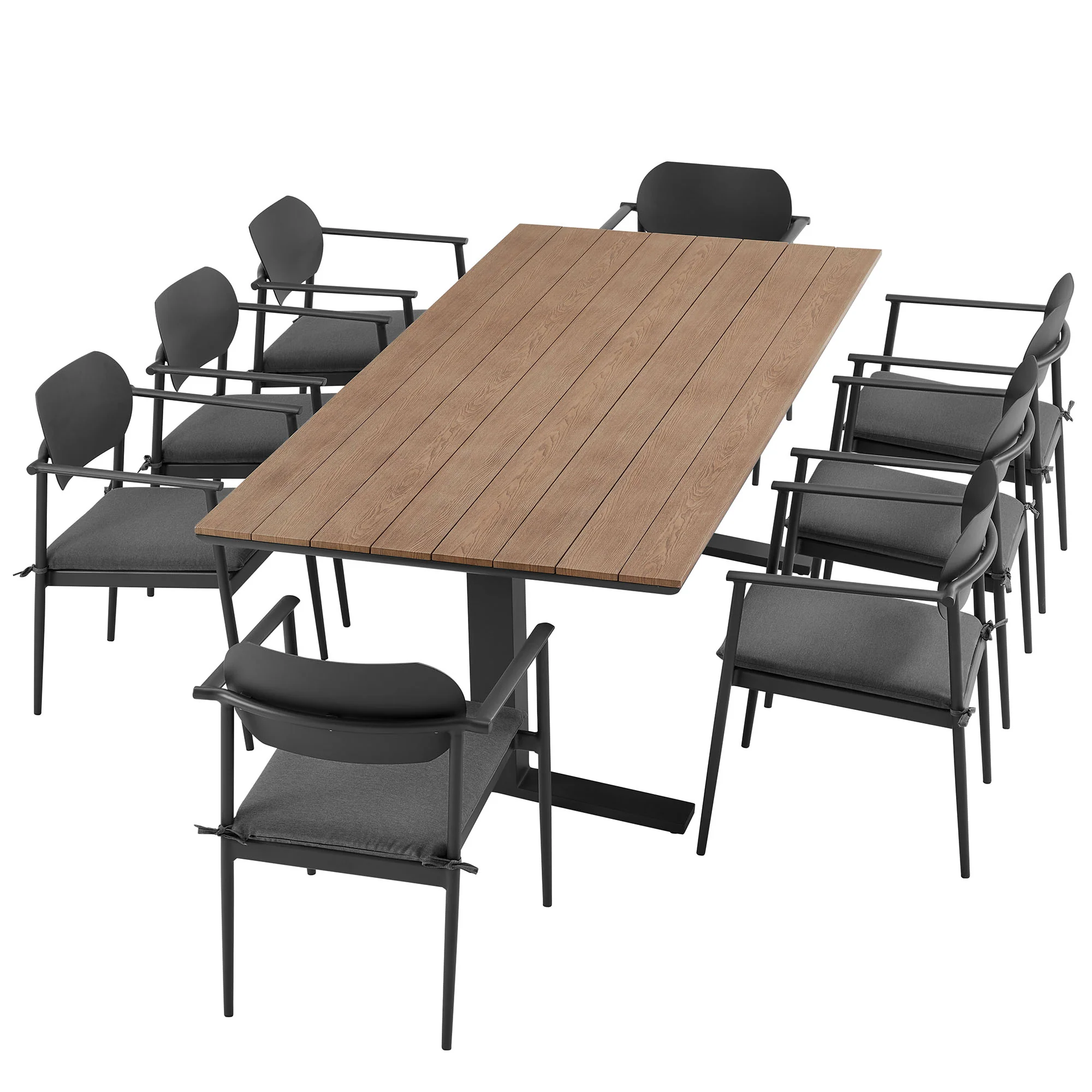 Aeris 9-Piece Outdoor Patio Aluminum Dining Set by Modway - Image 3