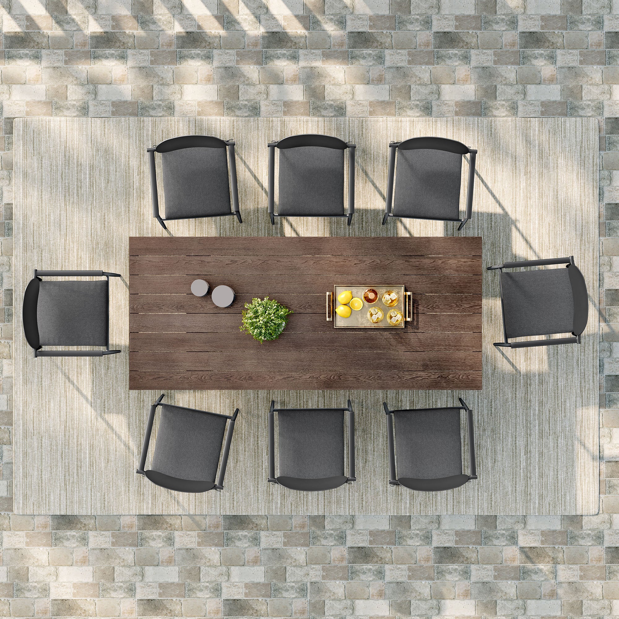 Aeris 9-Piece Outdoor Patio Aluminum Dining Set by Modway - Image 4