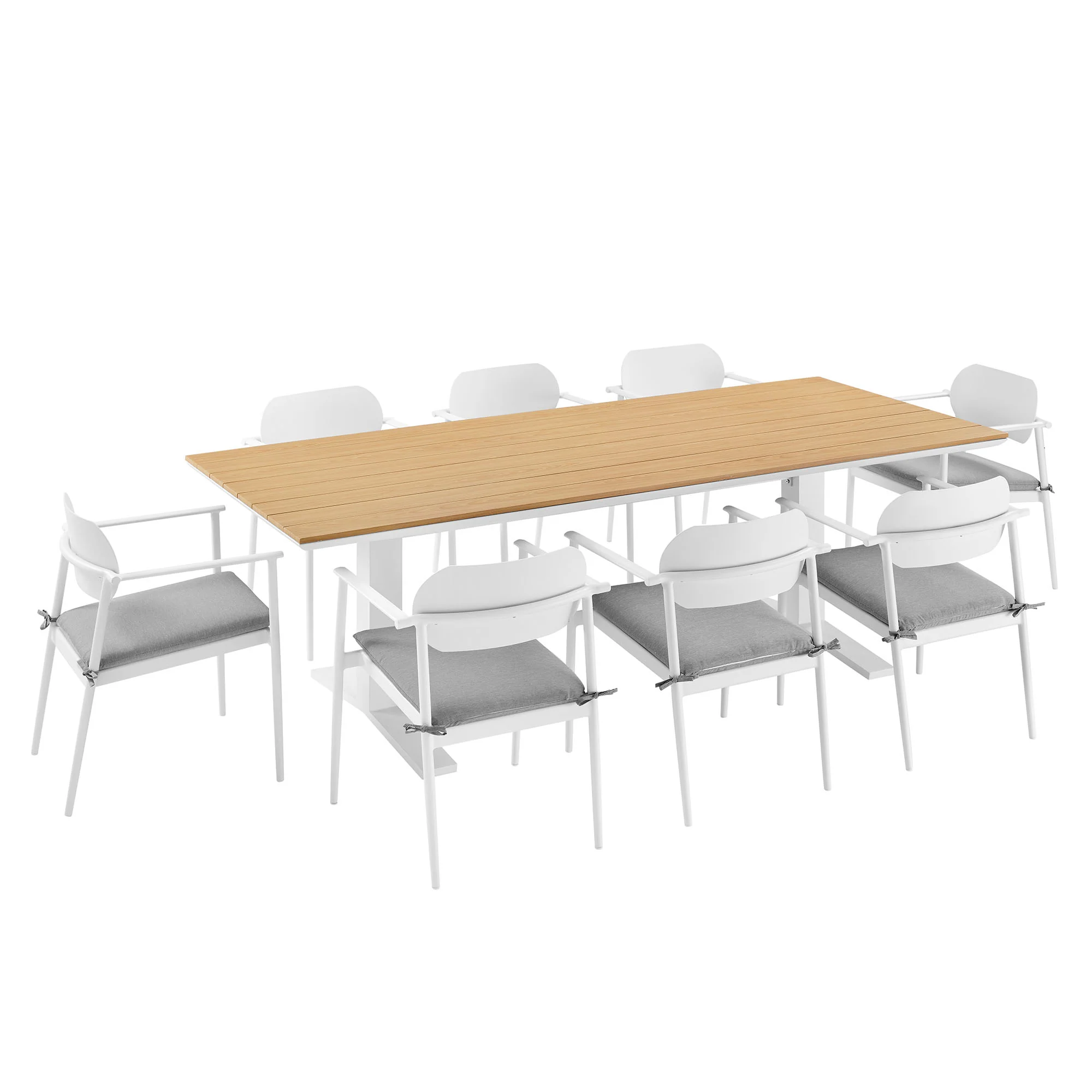 Aeris 9-Piece Outdoor Patio Aluminum Dining Set by Modway - Image 8