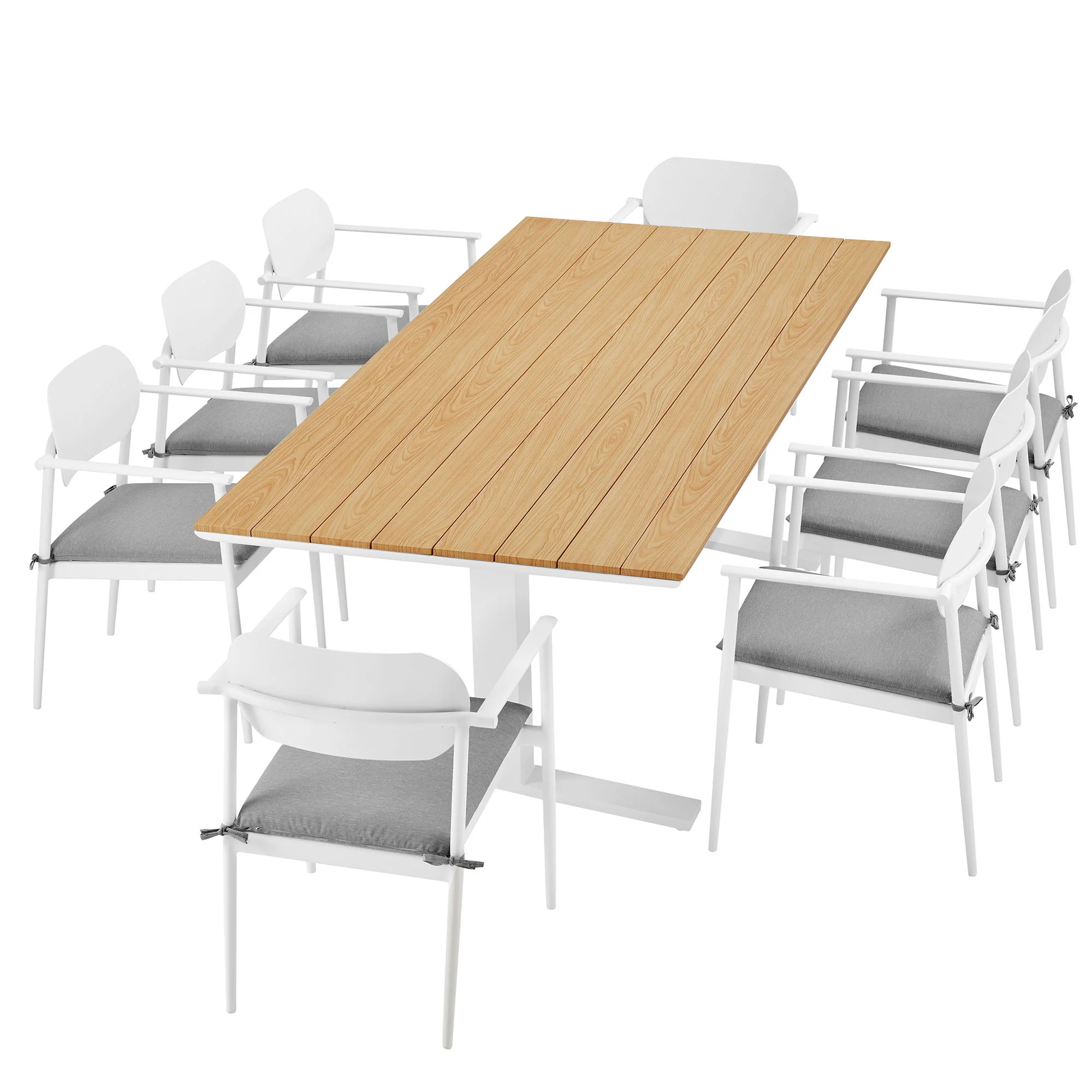 Aeris 9-Piece Outdoor Patio Aluminum Dining Set by Modway - Image 9