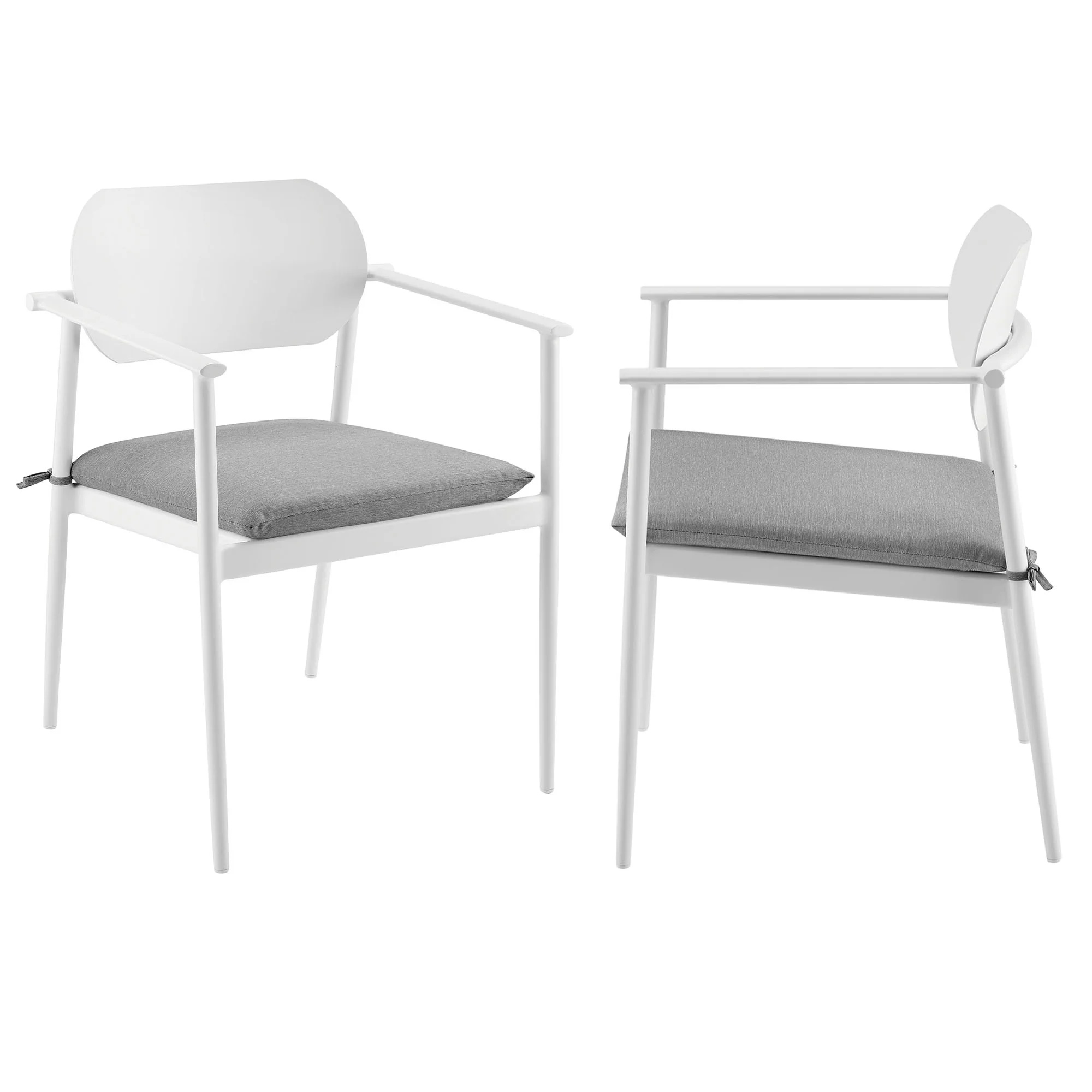 Aeris Stackable Outdoor Patio Aluminum Dining Armchair Set of 2 by Modway - Image 11