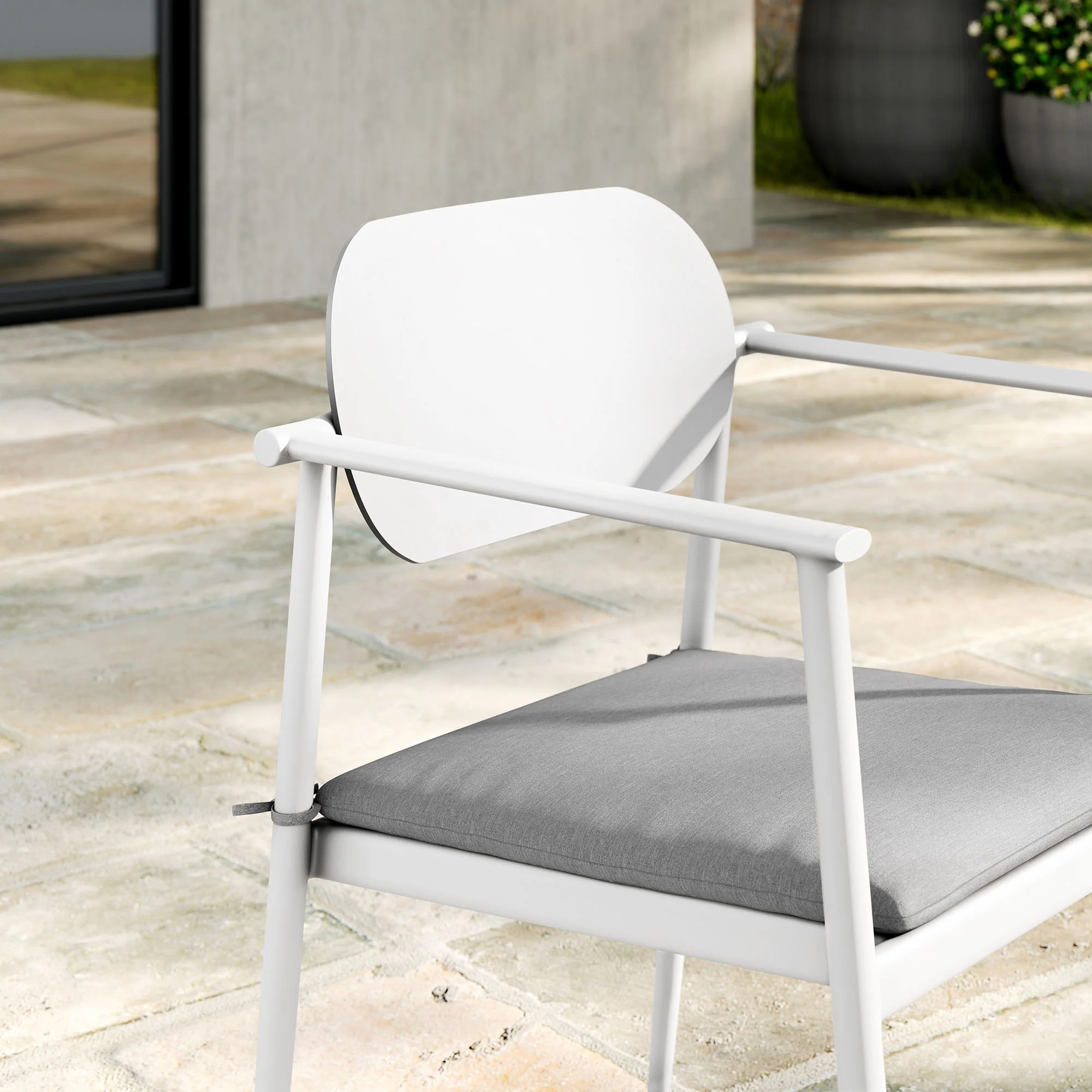 Aeris Stackable Outdoor Patio Aluminum Dining Armchair Set of 2 by Modway - Image 9