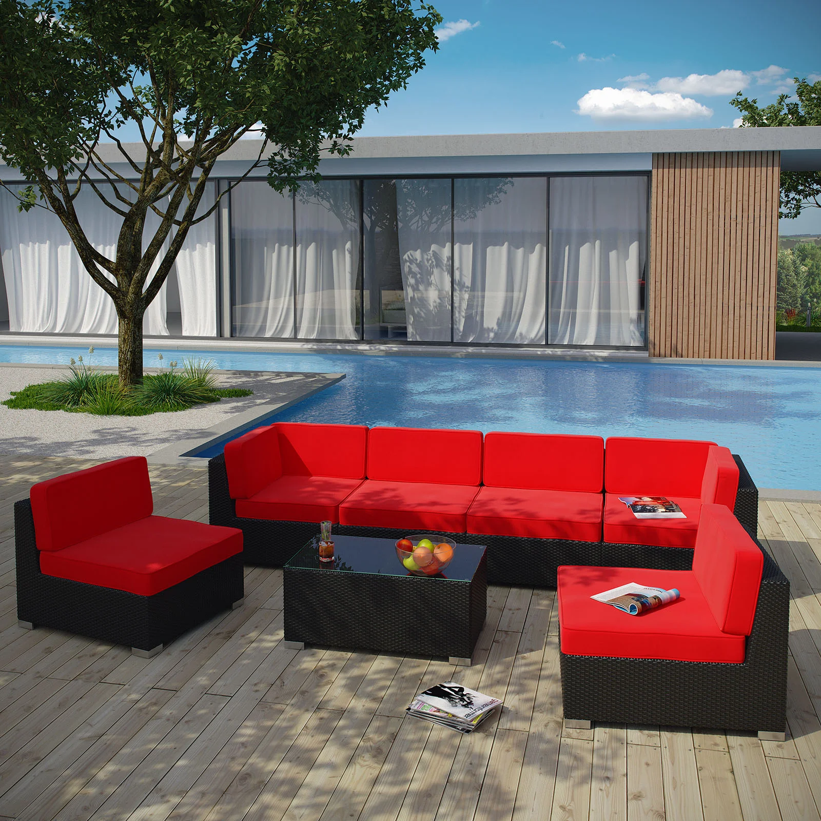 Aero 7 Piece Outdoor Patio Sectional Set By Modway - EEI-695 - Image 13