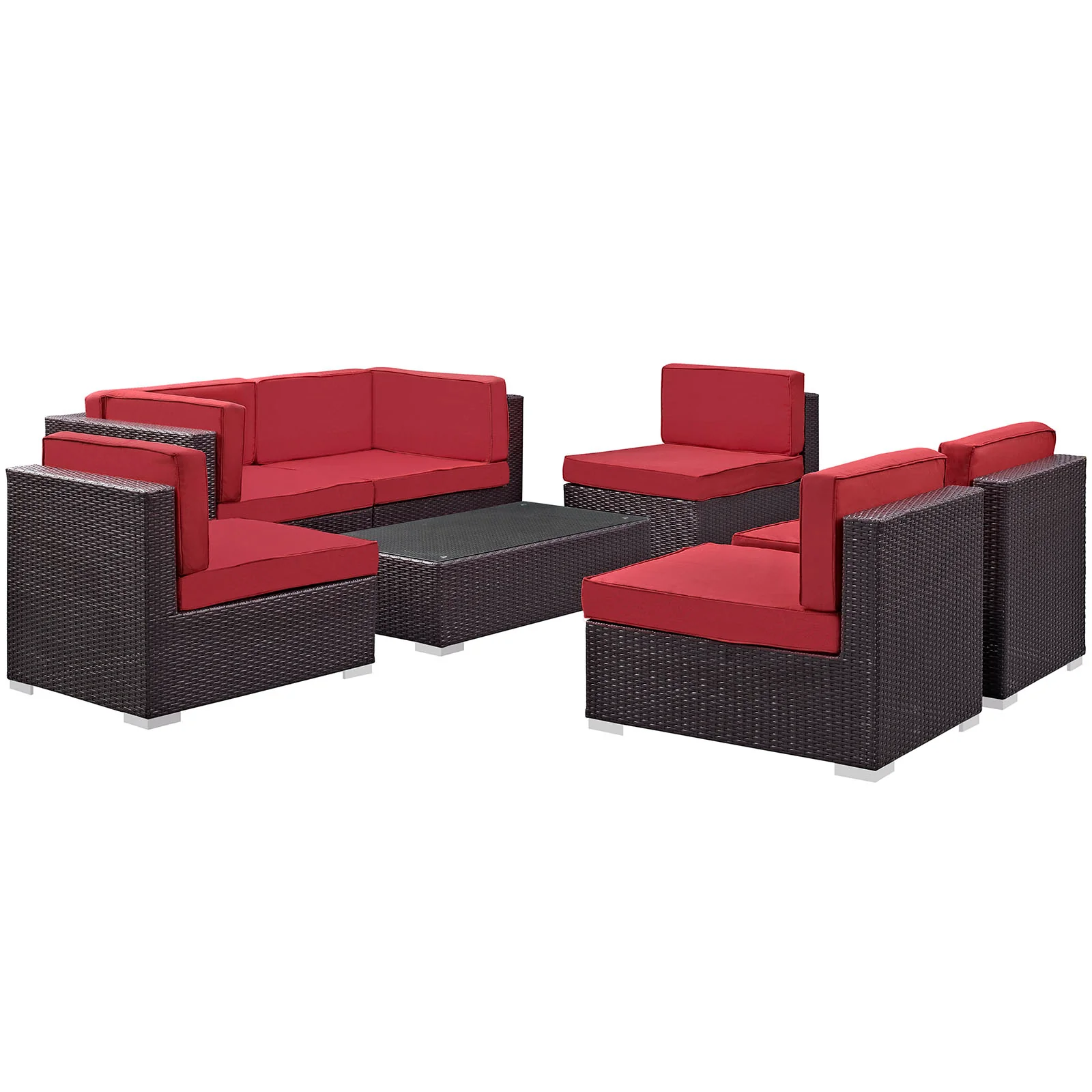 Aero 7 Piece Outdoor Patio Sectional Set By Modway - EEI-695 - Image 14