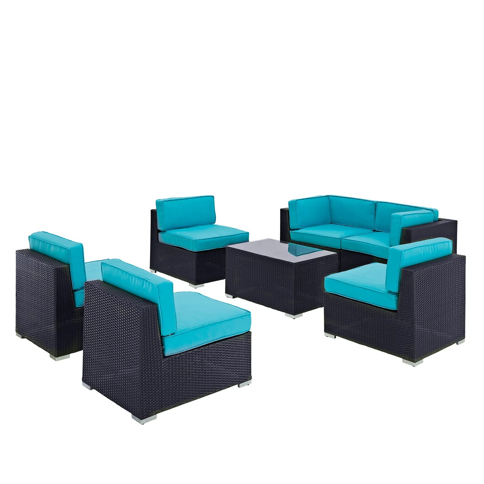 Aero 7 Piece Outdoor Patio Sectional Set By Modway - EEI-695 - Image 20