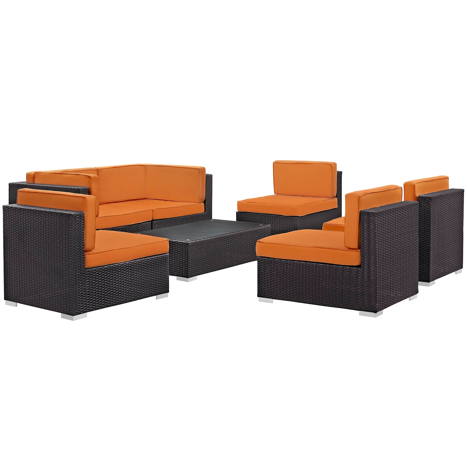 Aero 7 Piece Outdoor Patio Sectional Set By Modway - EEI-695 - Image 7