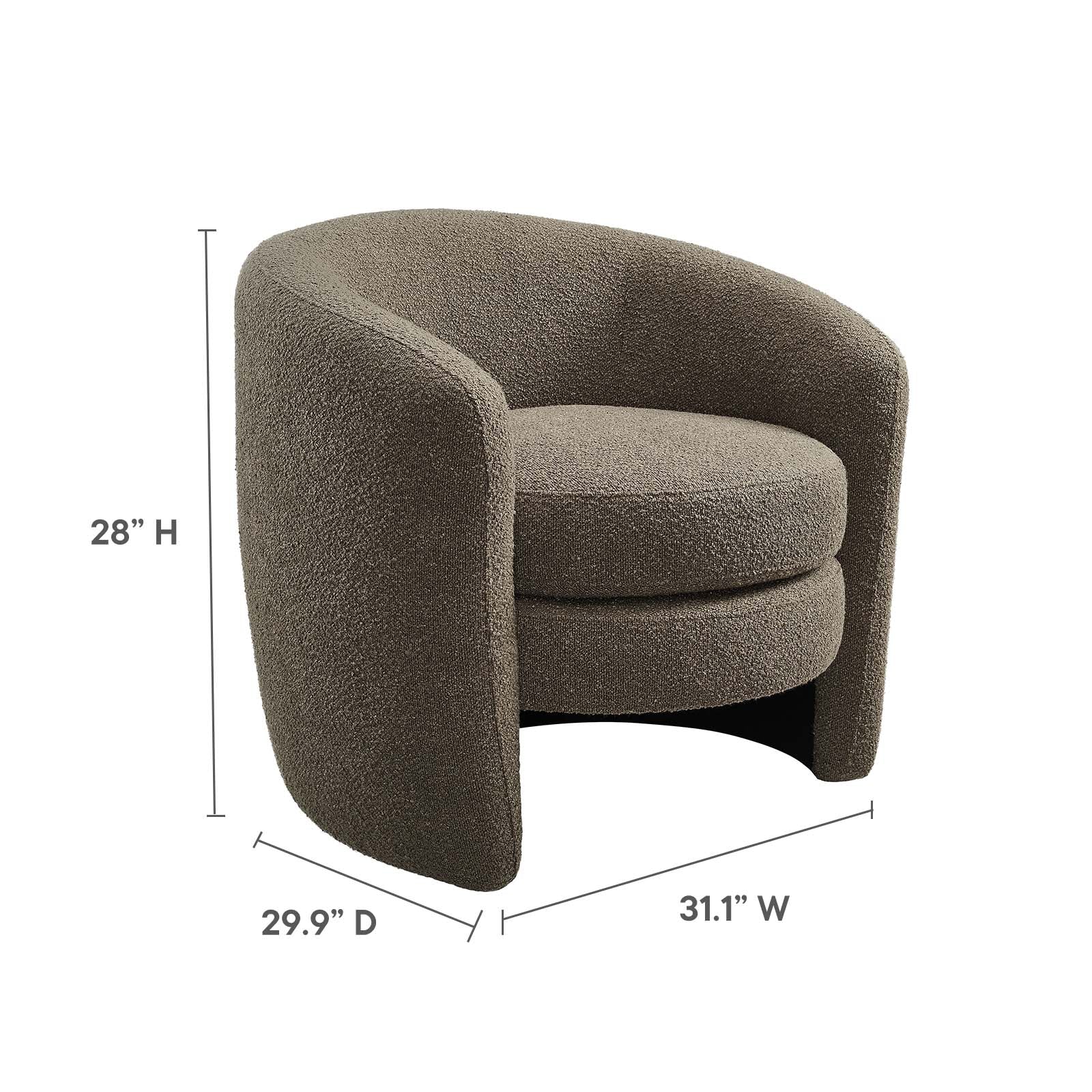 Affinity Upholstered Boucle Fabric Curved Back Armchair By Modway - EEI-6666 - Image 15