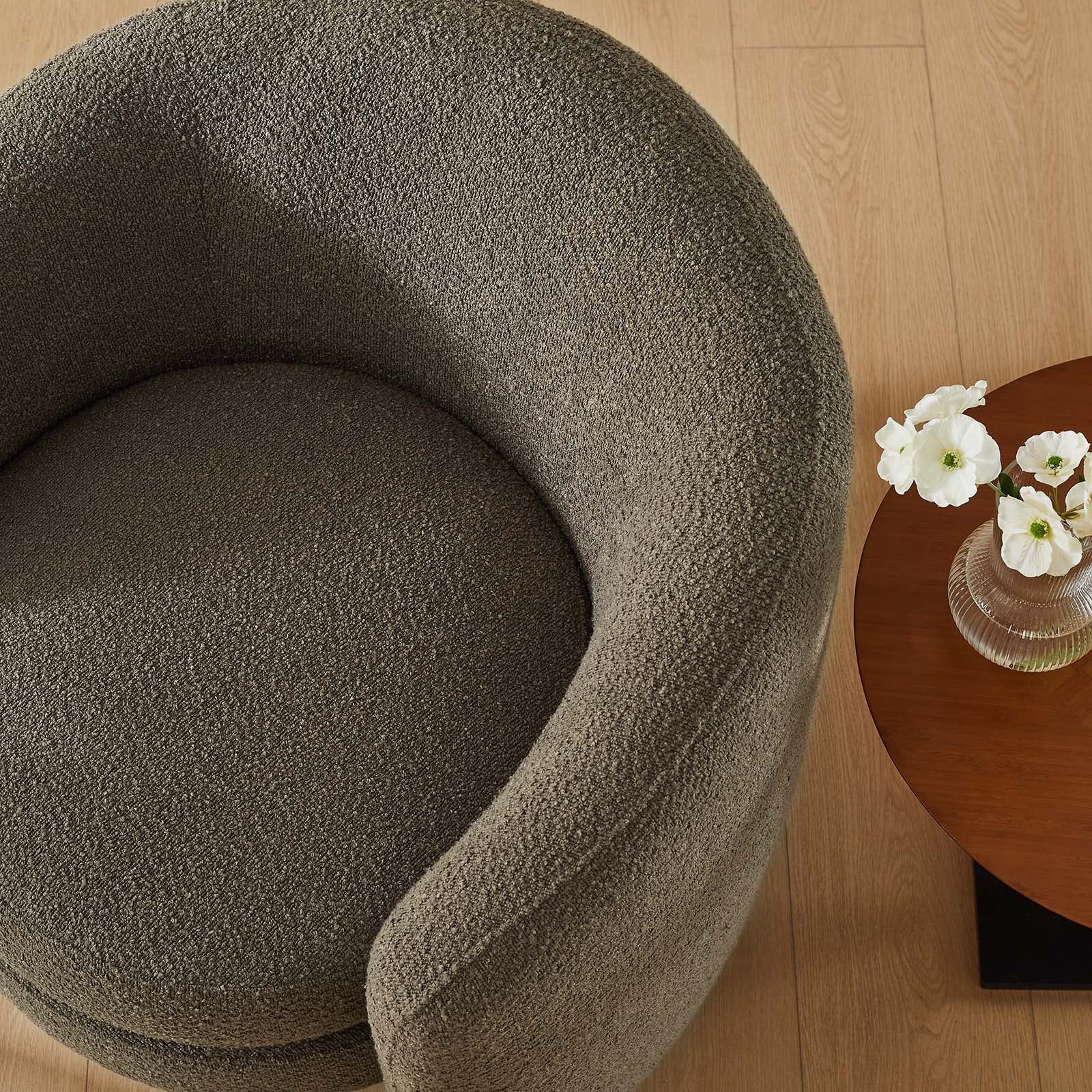 Affinity Upholstered Boucle Fabric Curved Back Armchair By Modway - EEI-6666 - Image 16