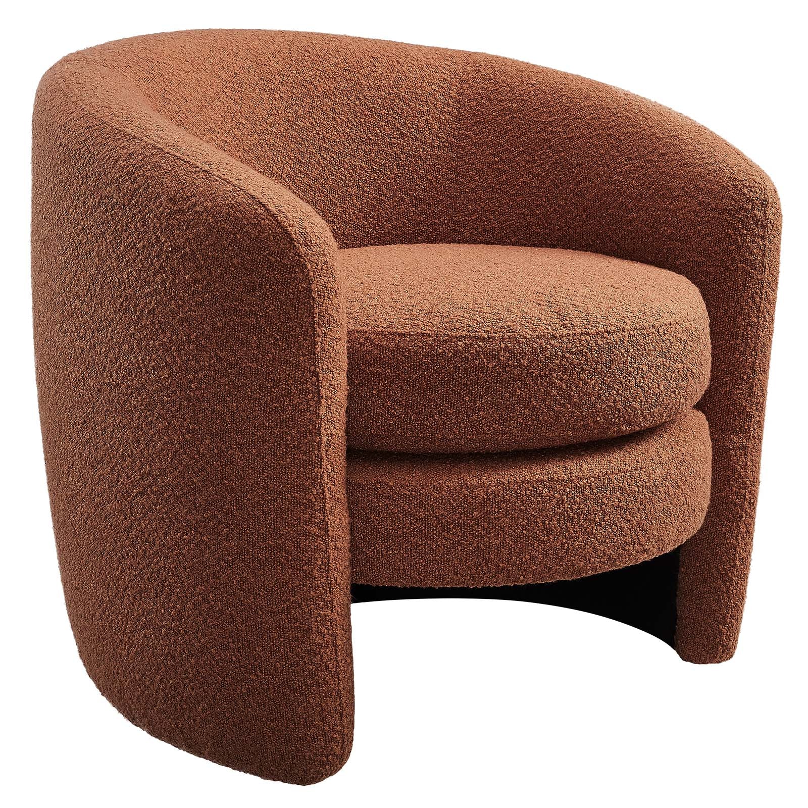 Affinity Upholstered Boucle Fabric Curved Back Armchair By Modway - EEI-6666 - Image 17