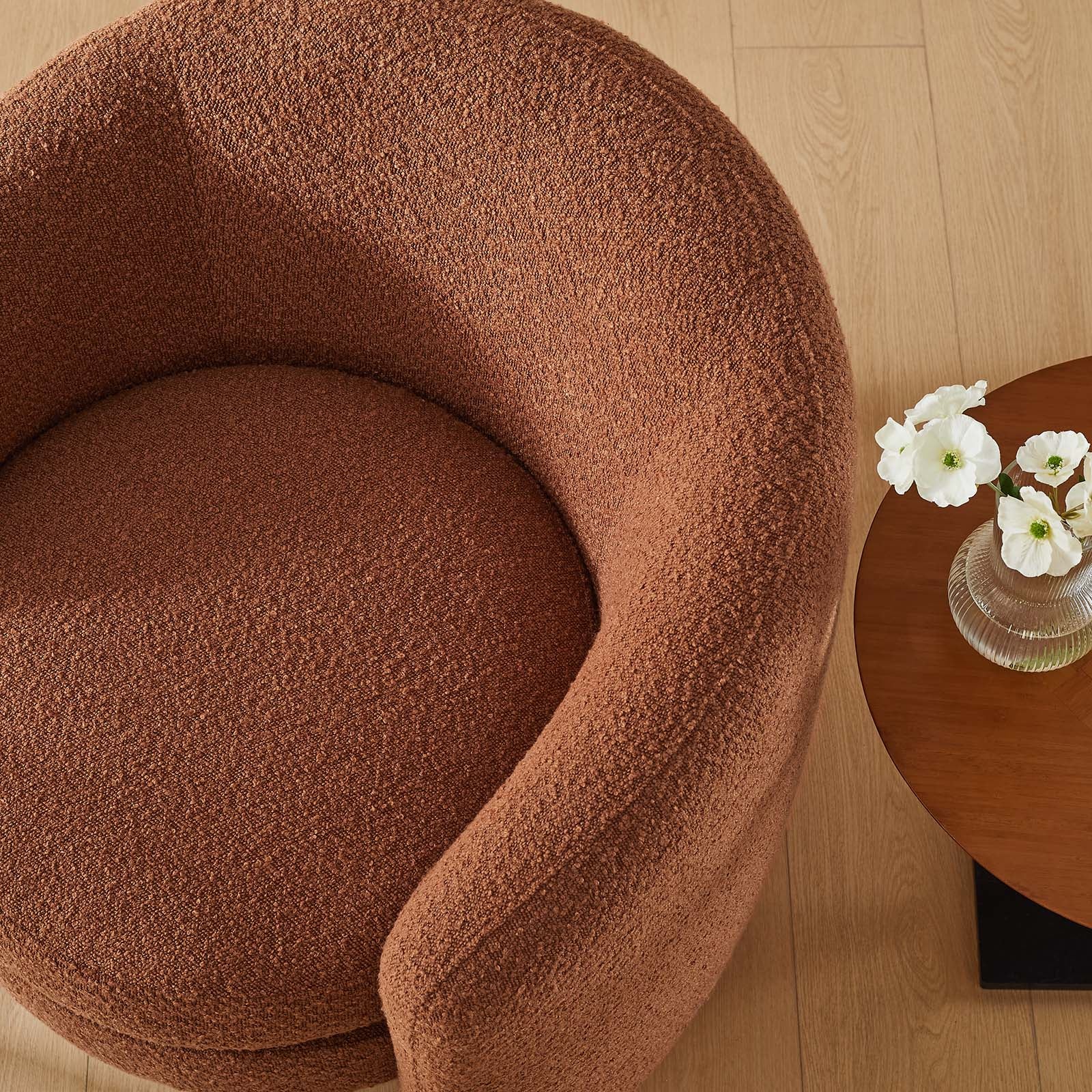 Affinity Upholstered Boucle Fabric Curved Back Armchair By Modway - EEI-6666 - Image 24