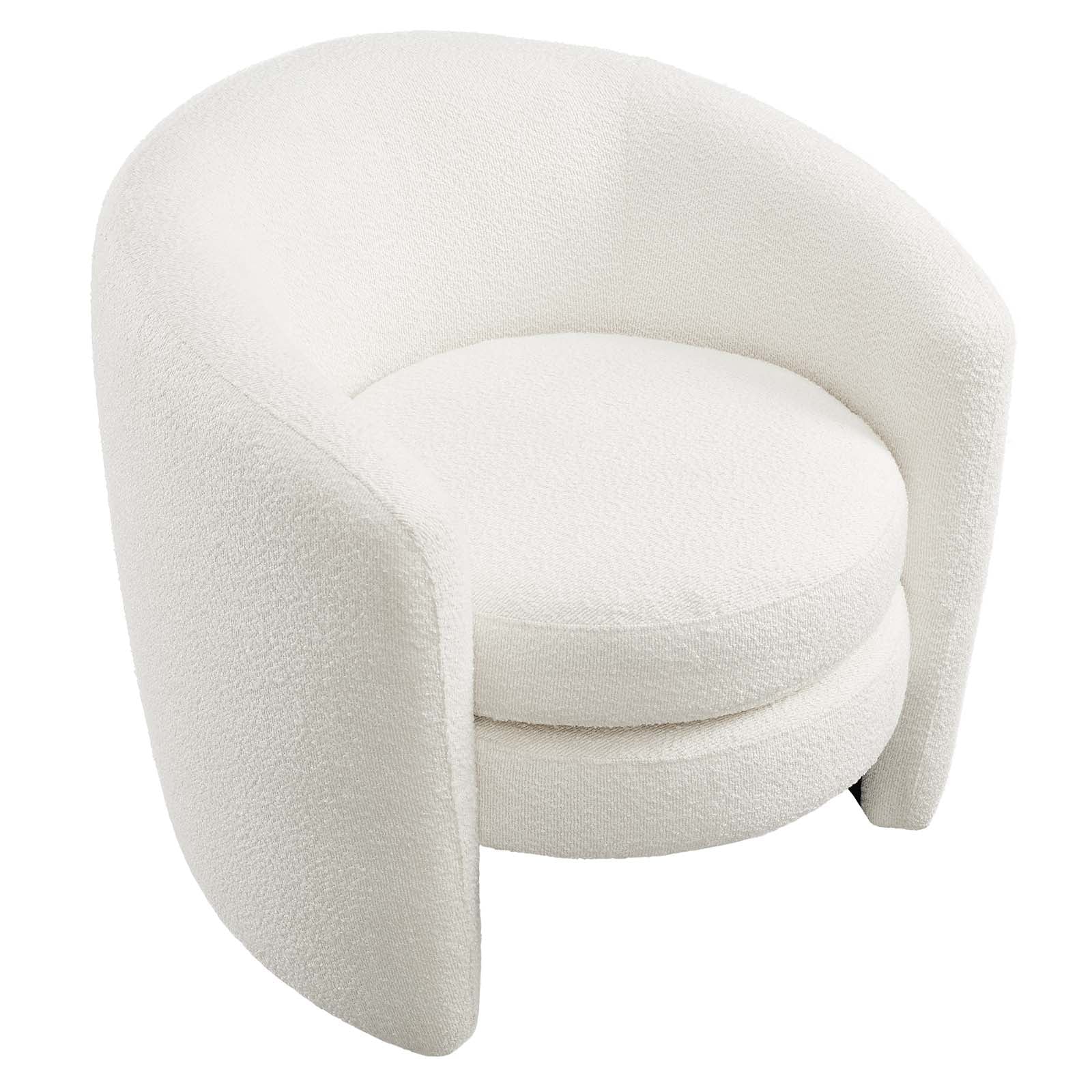 Affinity Upholstered Boucle Fabric Curved Back Armchair By Modway - EEI-6666 - Image 4